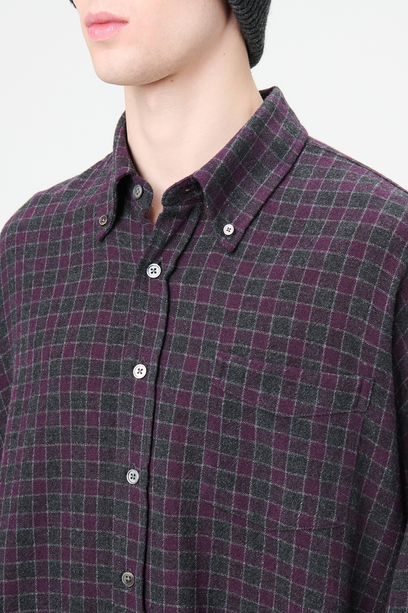 Borrowed BD Shirt Sophomore Check Rural Wool - 3