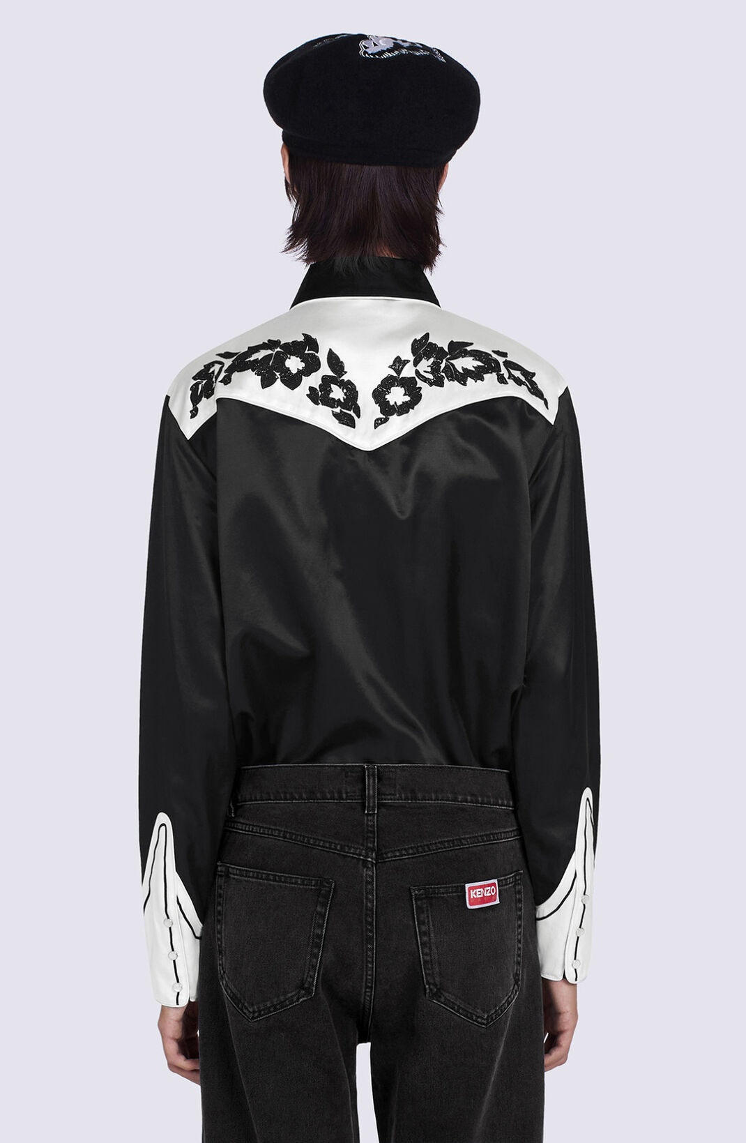 'Western Flower' casual satin shirt - 6