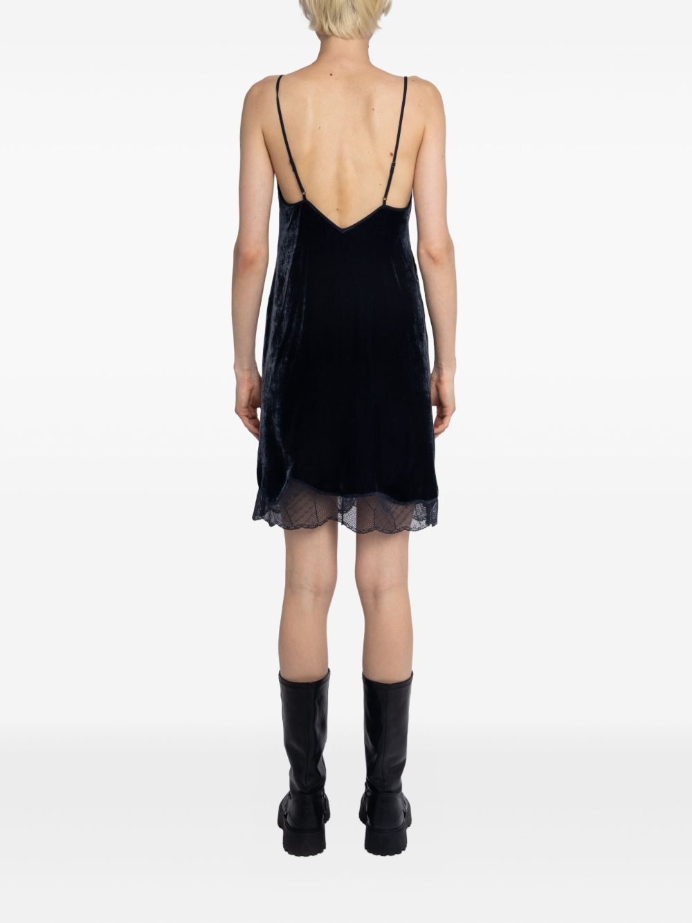 lace-trim mini dress - 3