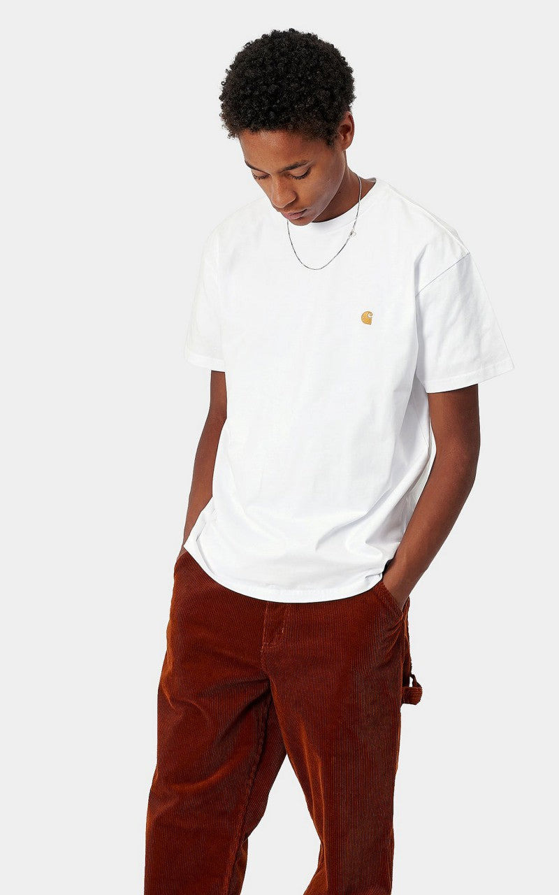 Carhartt CARHARTT WIP S/S CHASE T-SHIRT WHITE/GOLD outlook