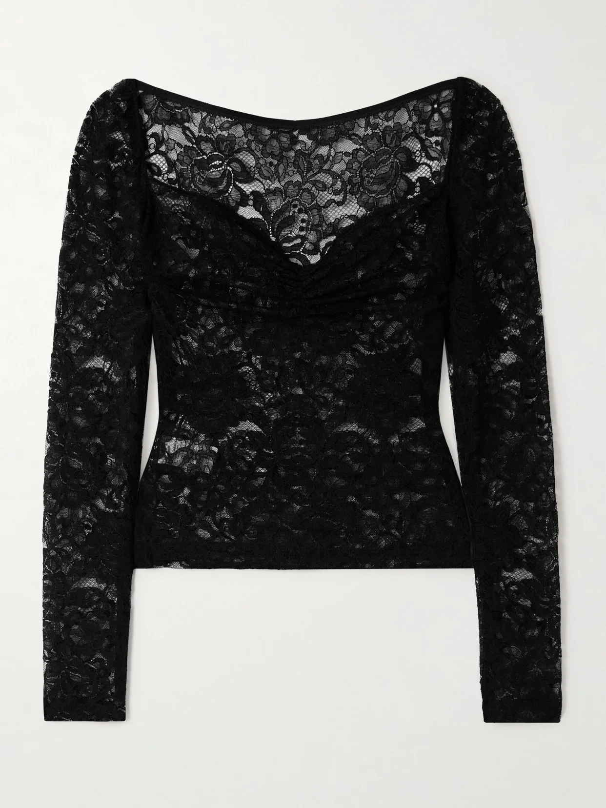 Gathered Lace Blouse - 1