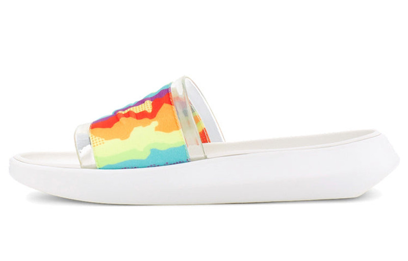 UGG (WMNS) UGG Slide Cali Collage Outdoor Flat Heel Sandals Rainbow Stripe 1120001-RSTR outlook