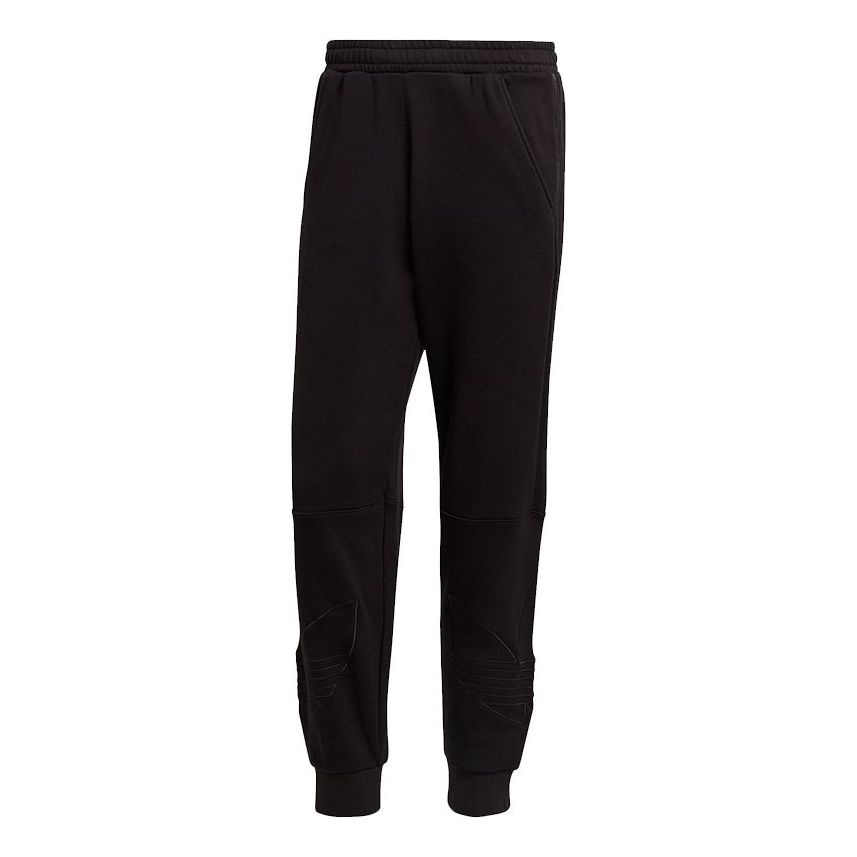 Men's adidas originals Tricolor Sweatp Large Pattern Sports Pants/Trousers/Joggers Black H13452 - 1