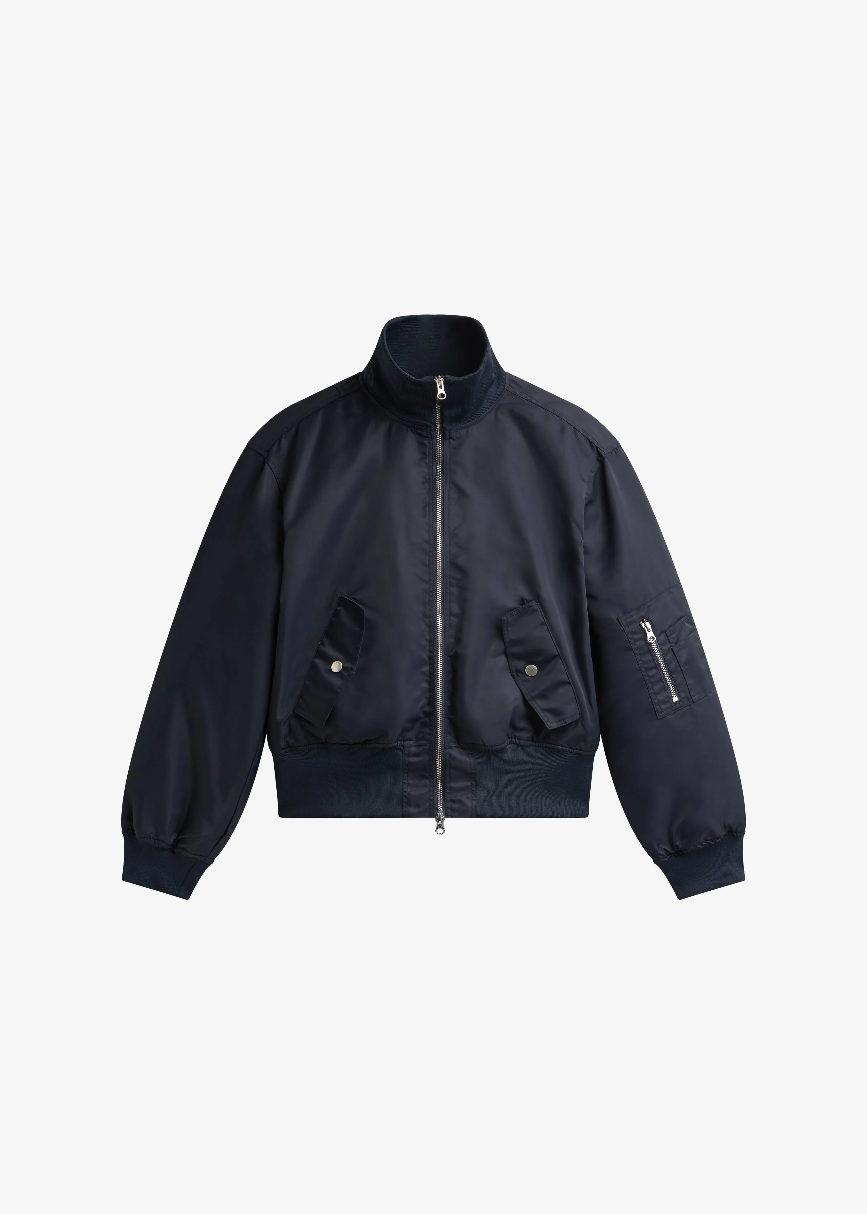 Storm Cropped Bomber Jacket - Navy - 1