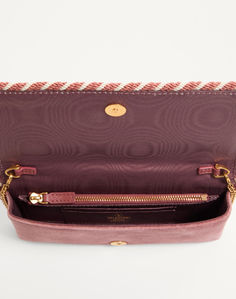 Valentino VLOGO SIGNATURE VELVET CHAIN WALLET WITH JEWEL LOGO outlook