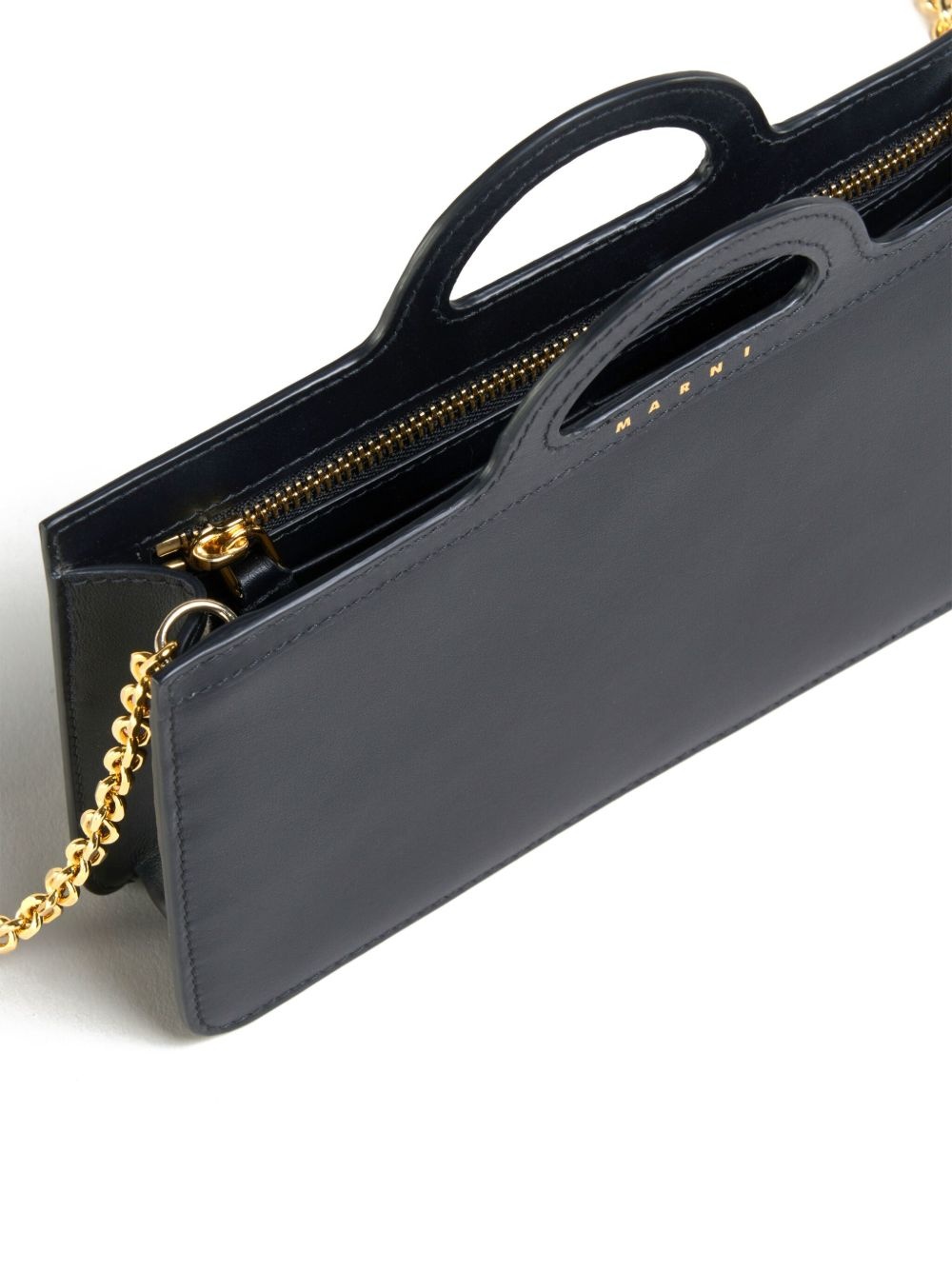 chain-link strap leather bag - 4