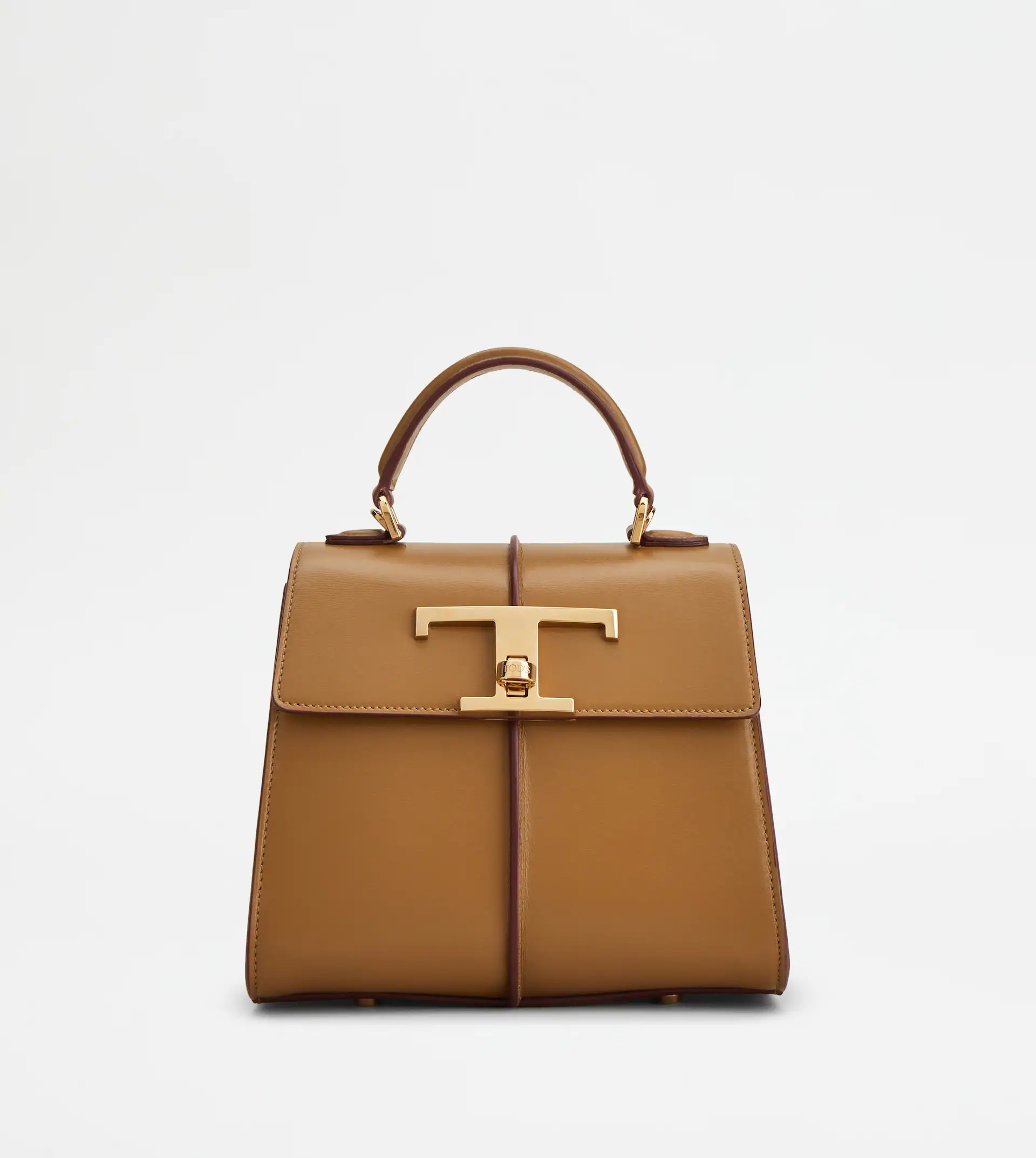 TIMELESS HANDBAG IN LEATHER MINI - BROWN - 1