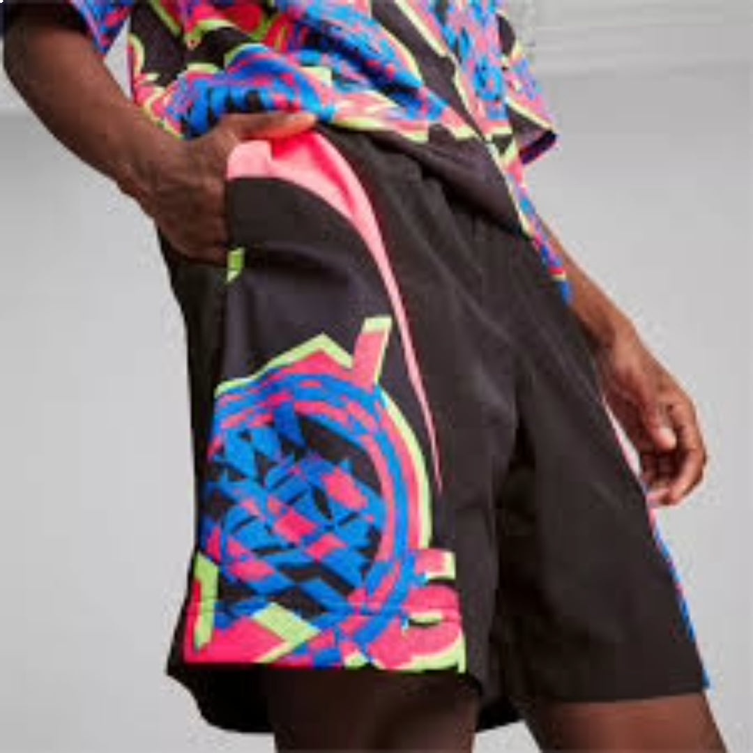 PUMA Manchester City FtblNrgy Woven Short 'Black Multi-Color' 774403-16 - 3