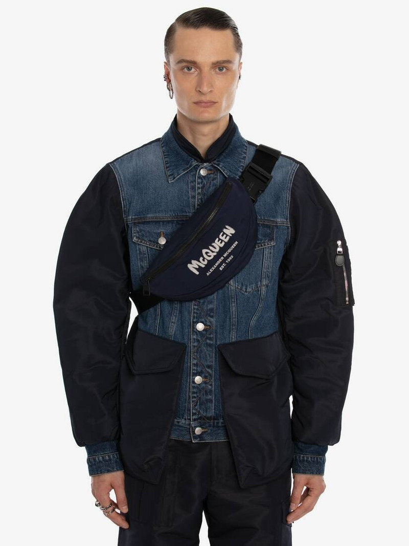 Mcqueen Graffiti Belt Bag in Navy 5