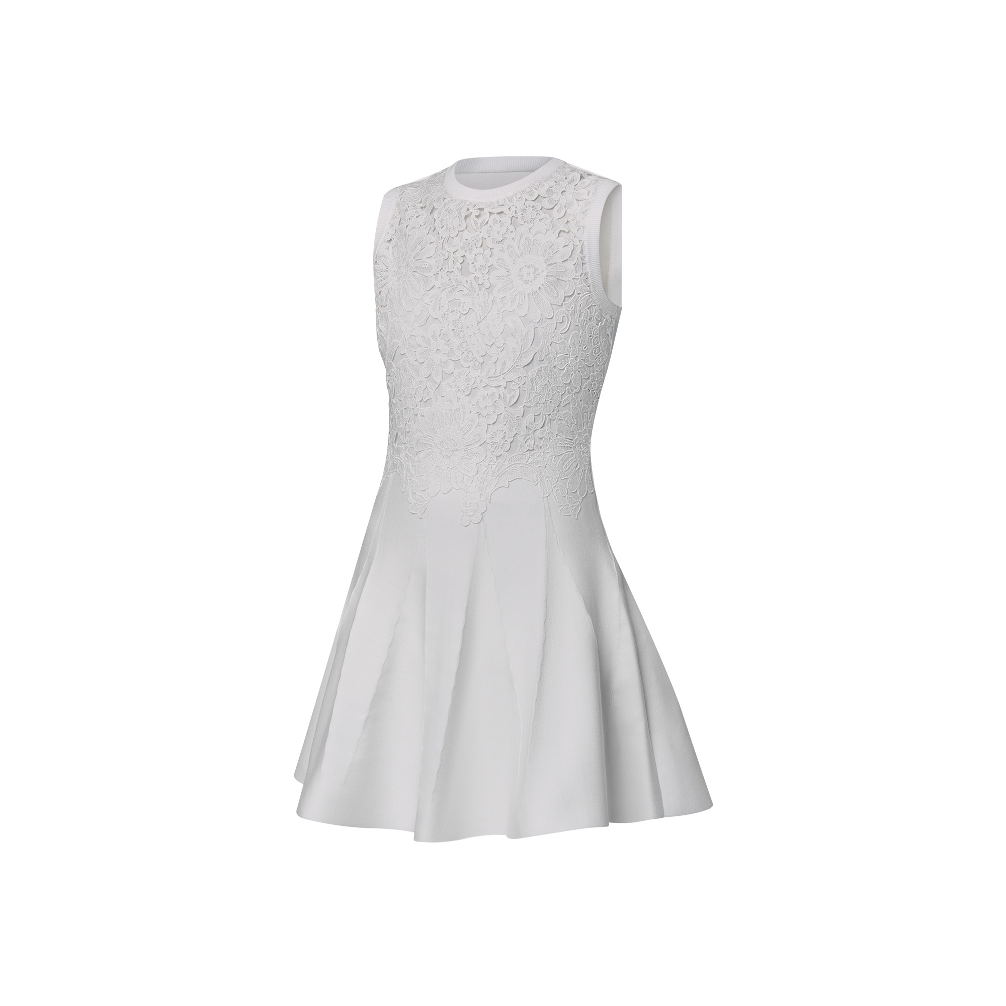 Floral Lace Accent Dress - 2