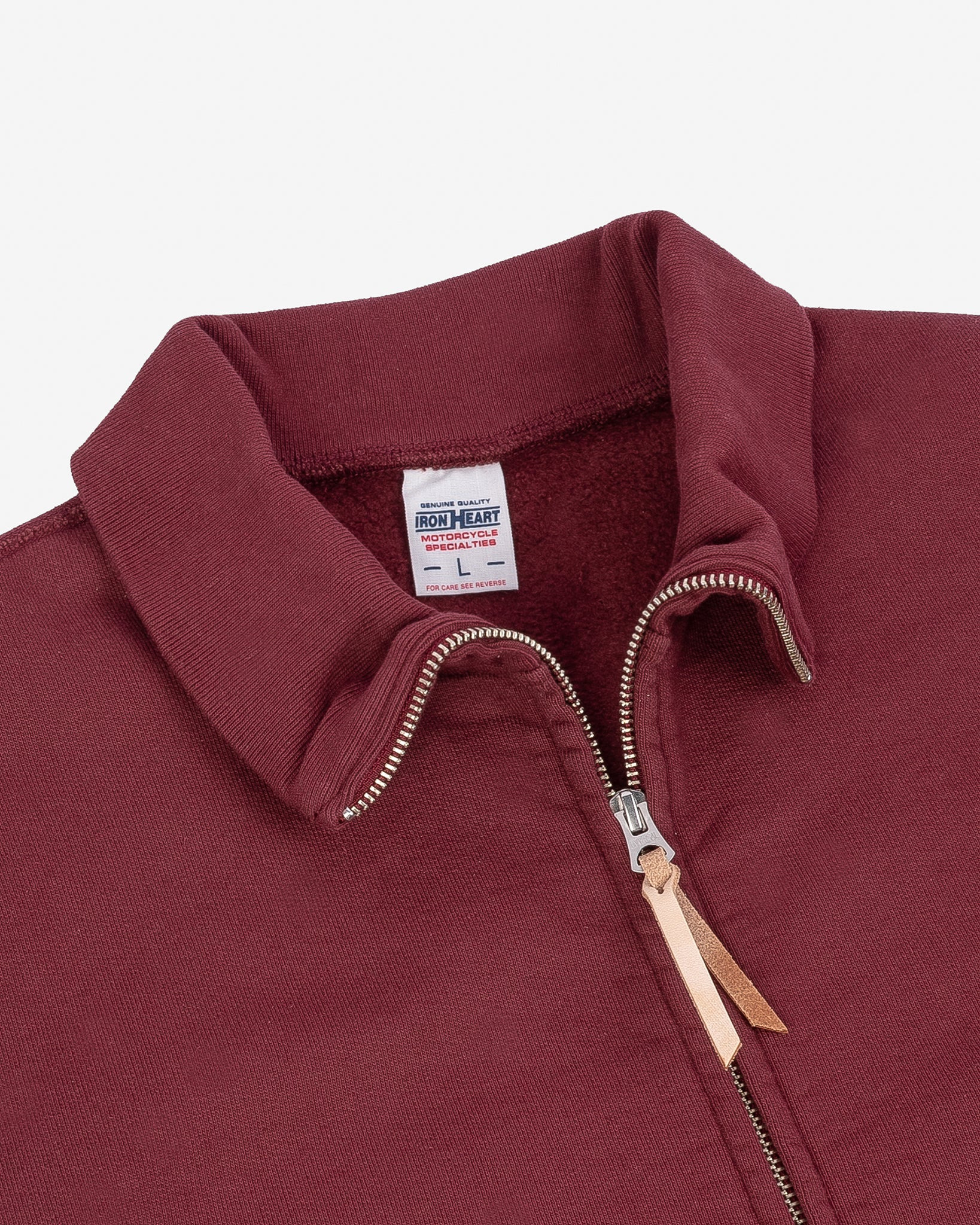 IHSW-11-BUR 14oz Ultra Heavyweight Loopwheel Cotton Zip Up Sweater - Burgundy - 8