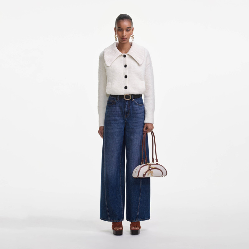 Cream Fluffy Knit Cardigan 1