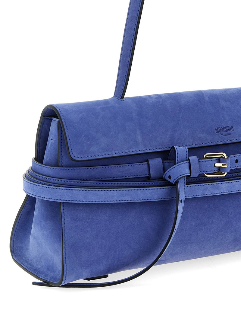 Tie Me embossed-logo suede shoulder bag 3
