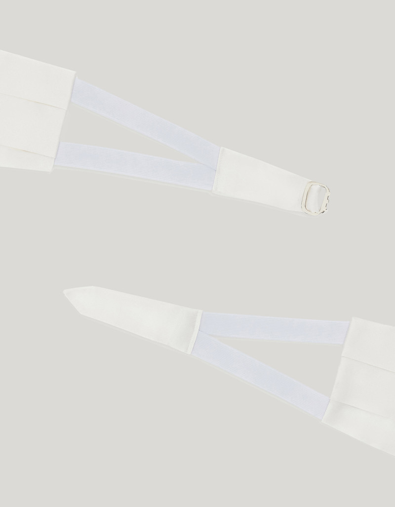 WHITE SILK CUMMERBAND - EXTRA LARGE 3