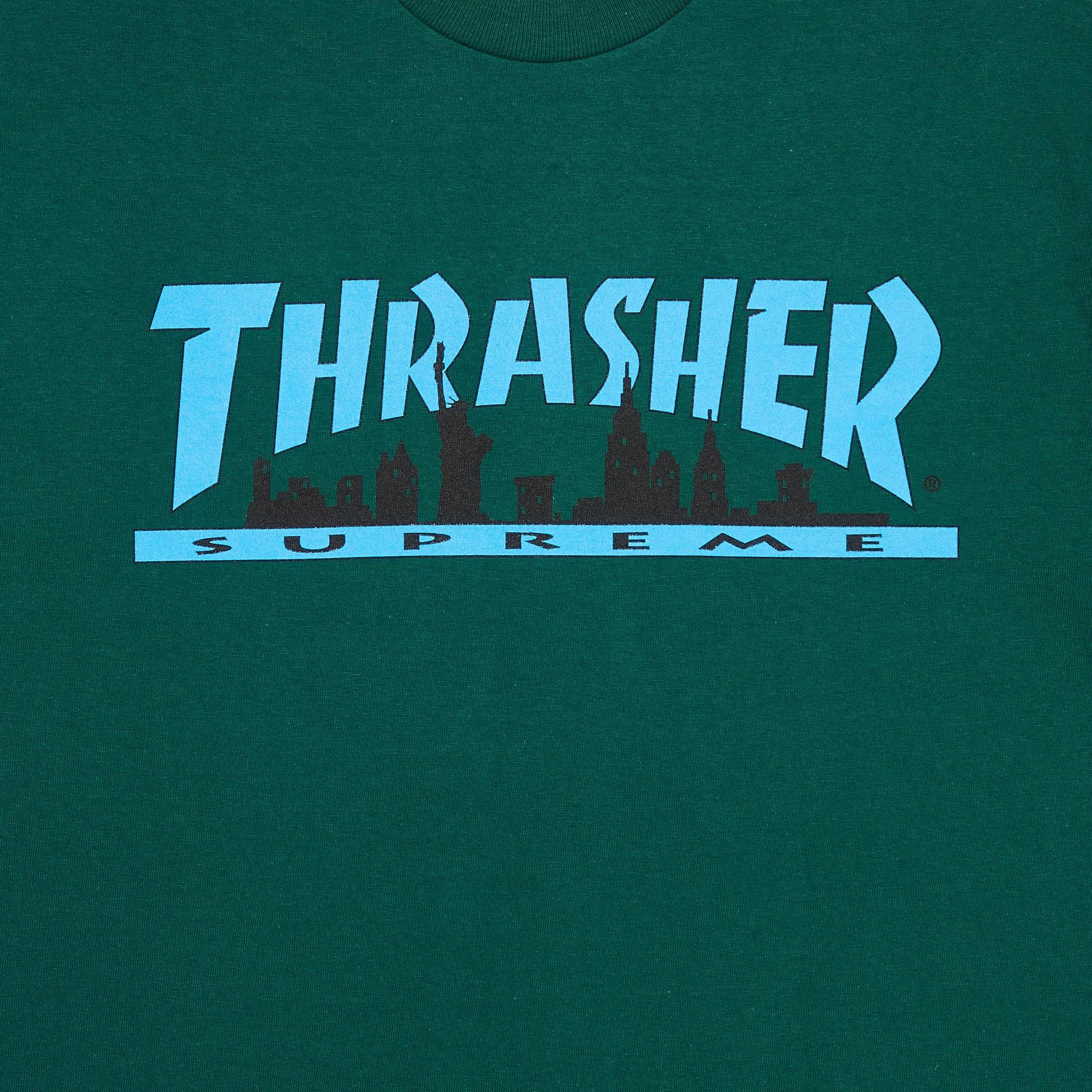 Supreme x Thrasher Skyline Tee 'Dark Green' - 3