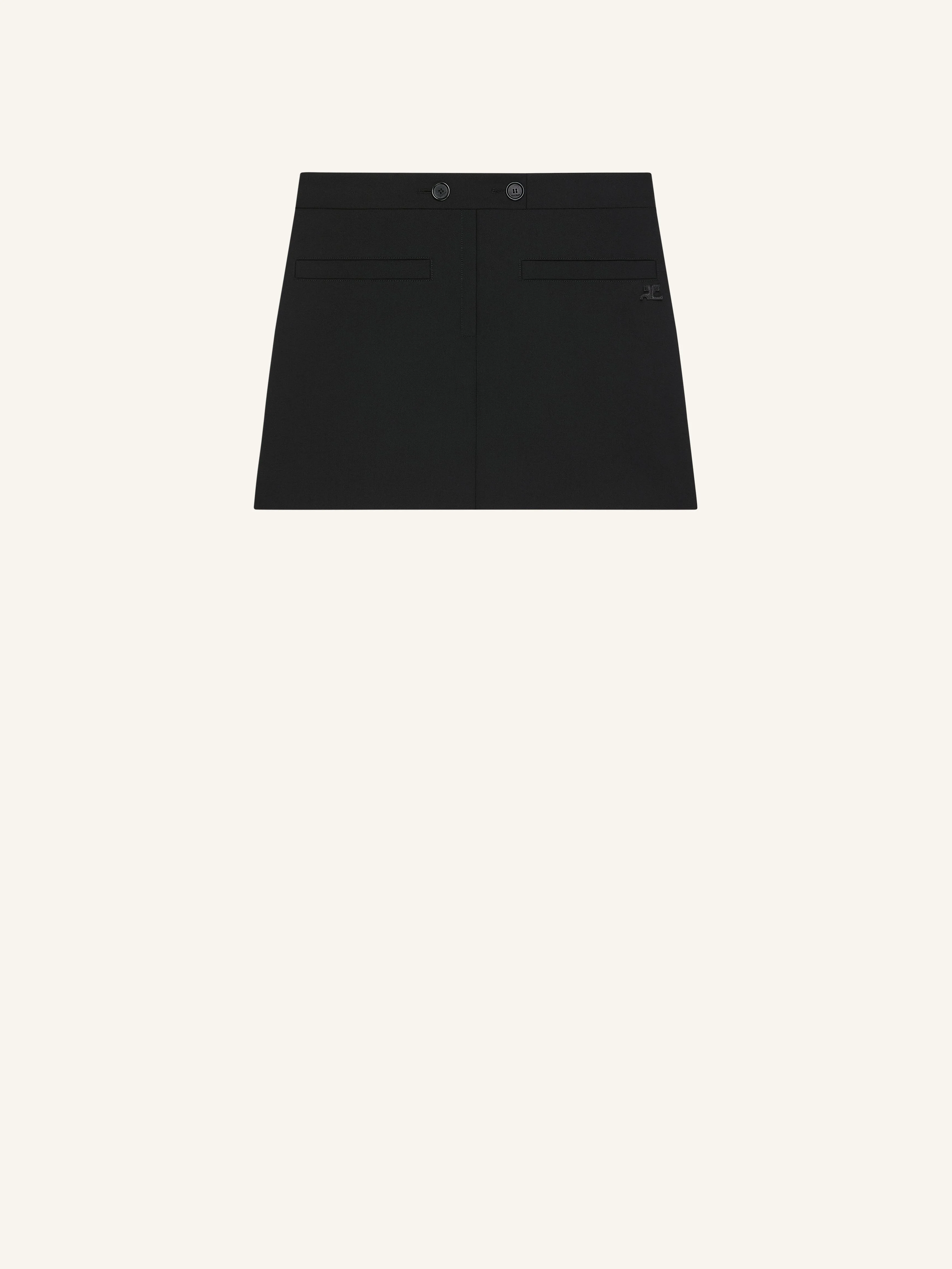 BI-MATERIAL TAILORED MINI SKIRT - 1