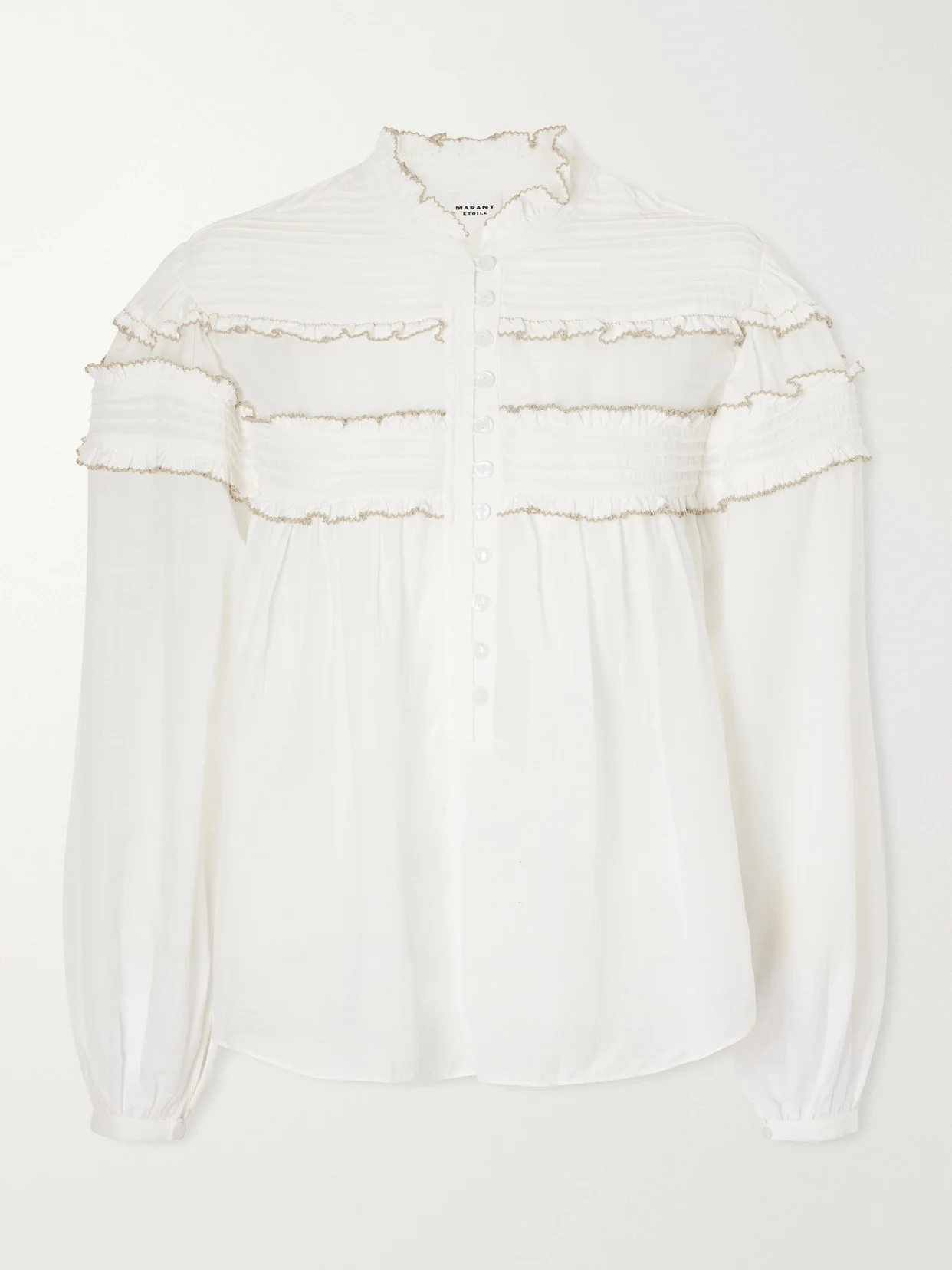 Doane Ruffled Cotton-blend Voile Blouse - 1