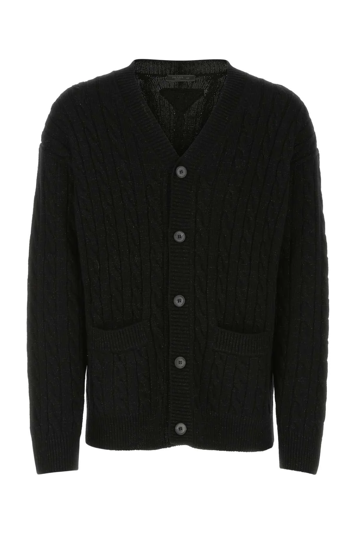 Prada Men Black Wool Blend Oversize Cardigan - 1