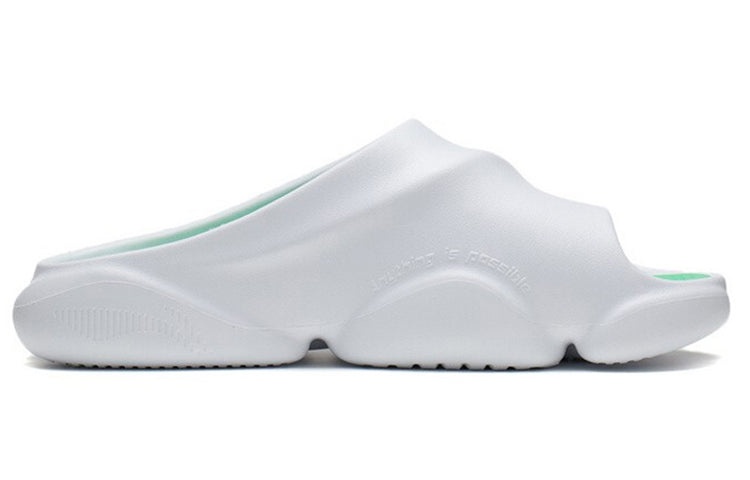 (WMNS) Li-Ning 8 PE Courtside Sport Slides 'White Green' ABTS010-14 - 3