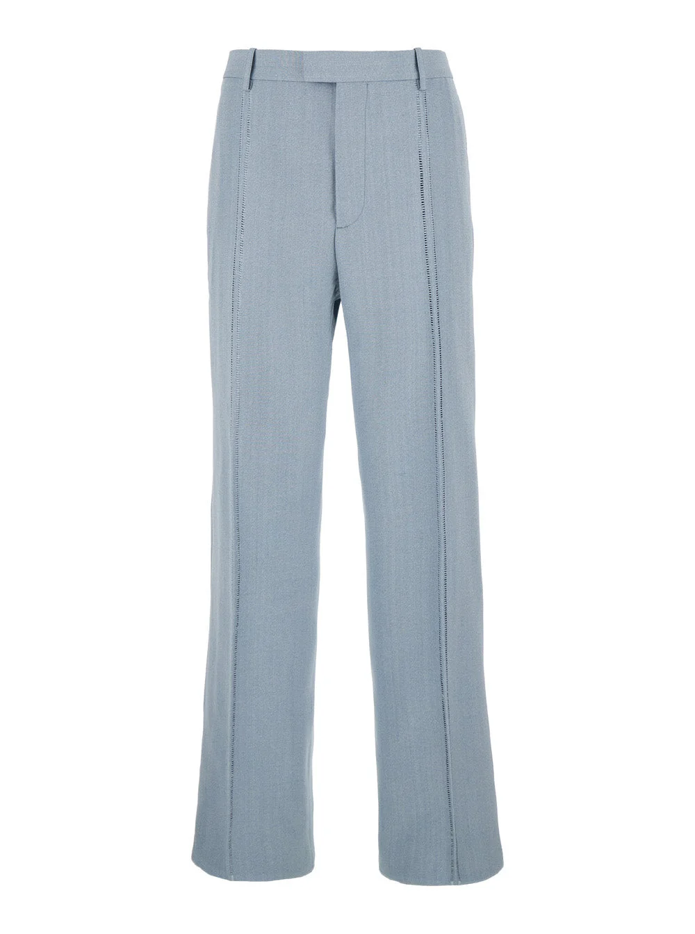 Bottega Veneta Men Light Blue Tailored Pants In Silk Blend Man - 1