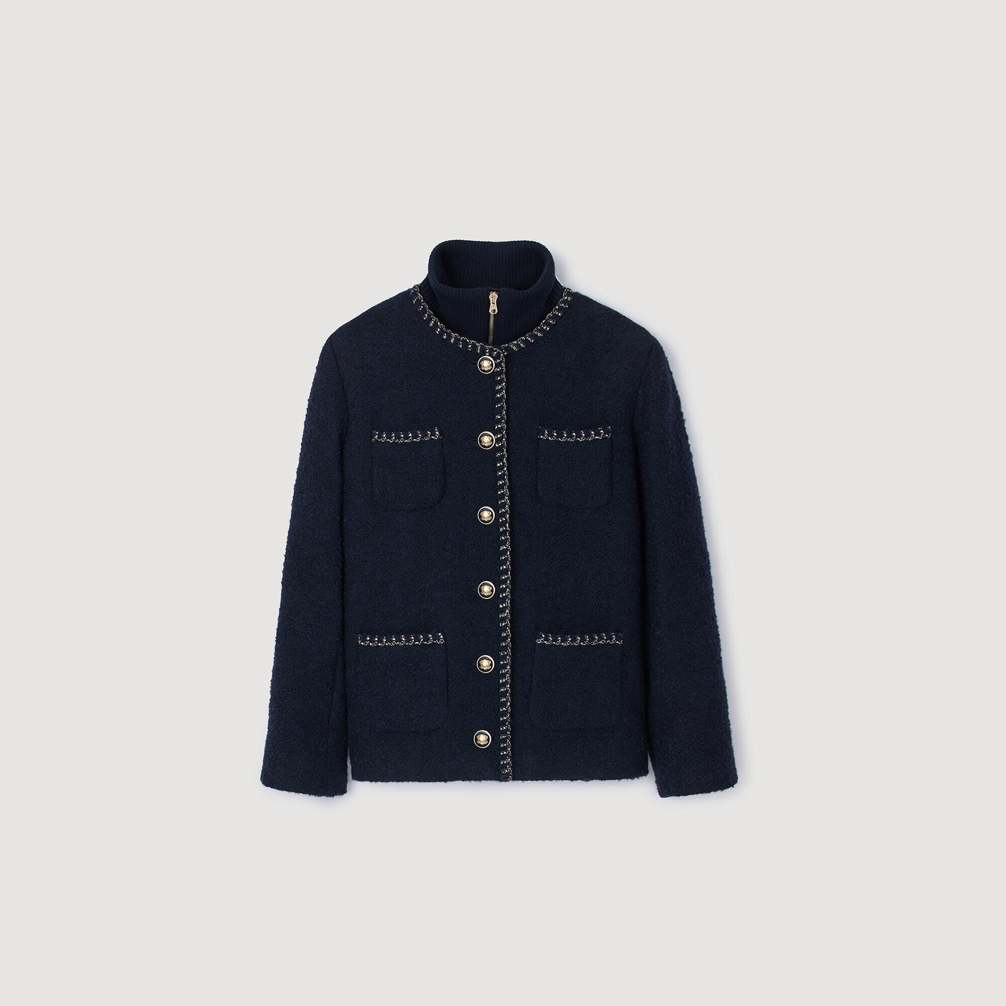 TWEED JACKET WITH REMOVABLE COLLAR - 6