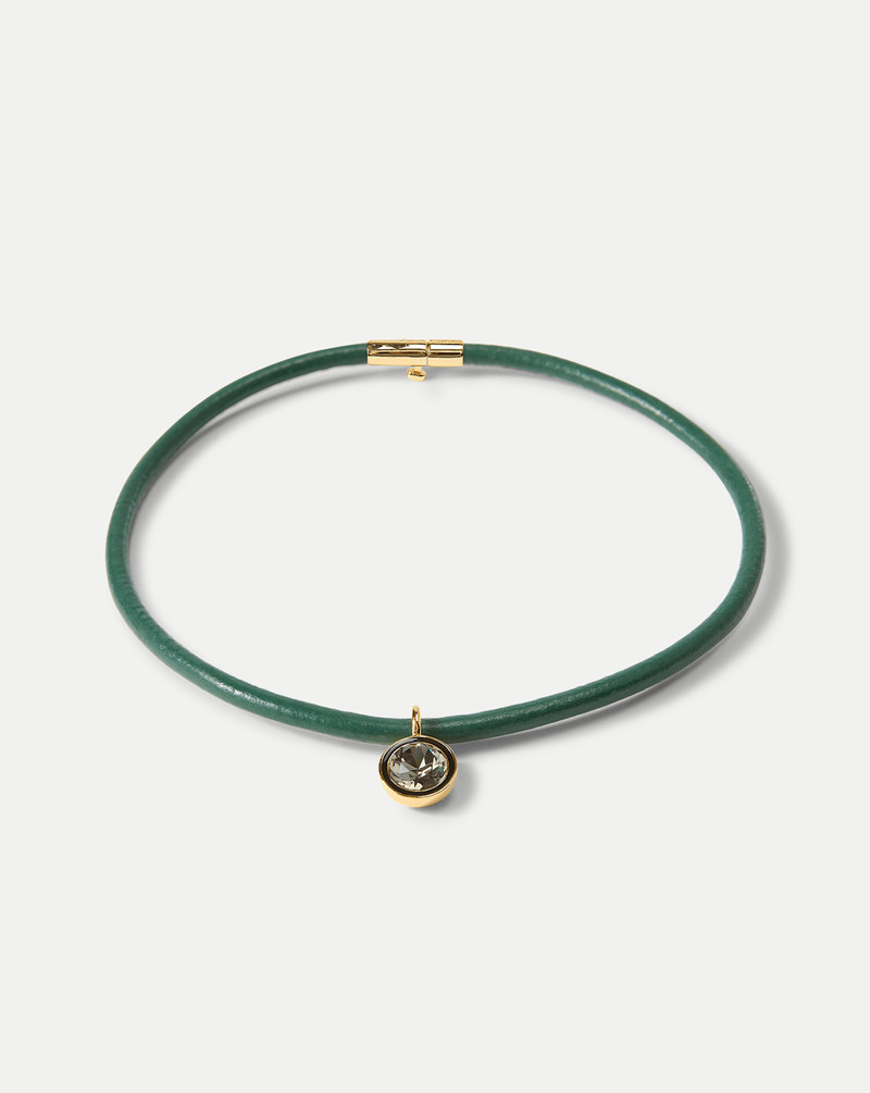 VERONICA BEARD GREEN LEATHER PENDANT NECKLACE outlook