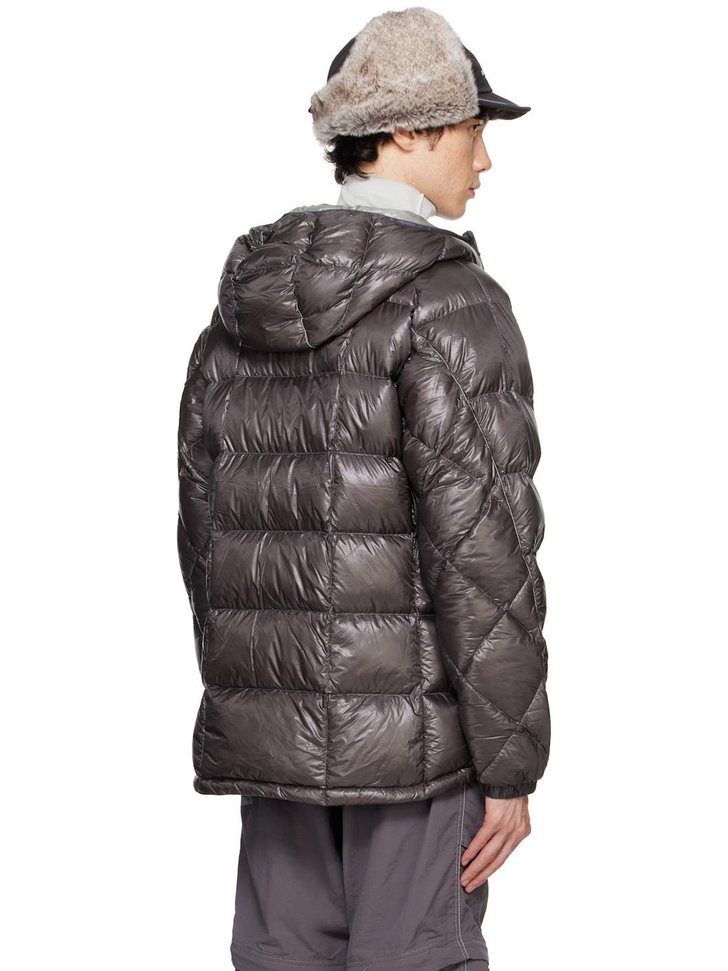 Gray Diamond Stitch Down Jacket - 3