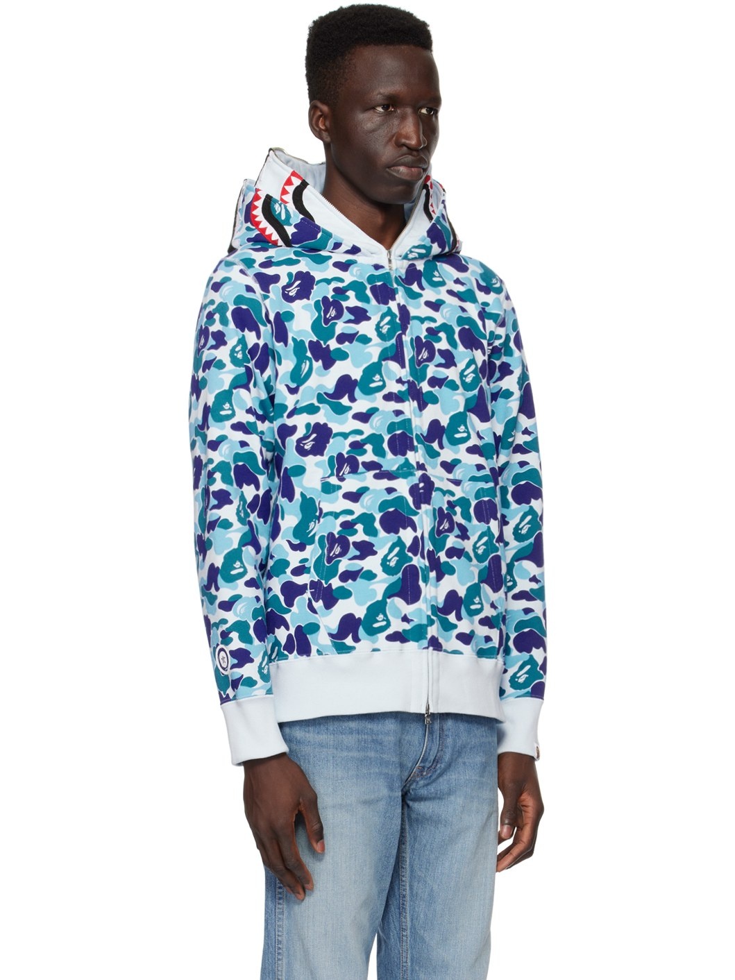 Bape hoodie camo blue hotsell