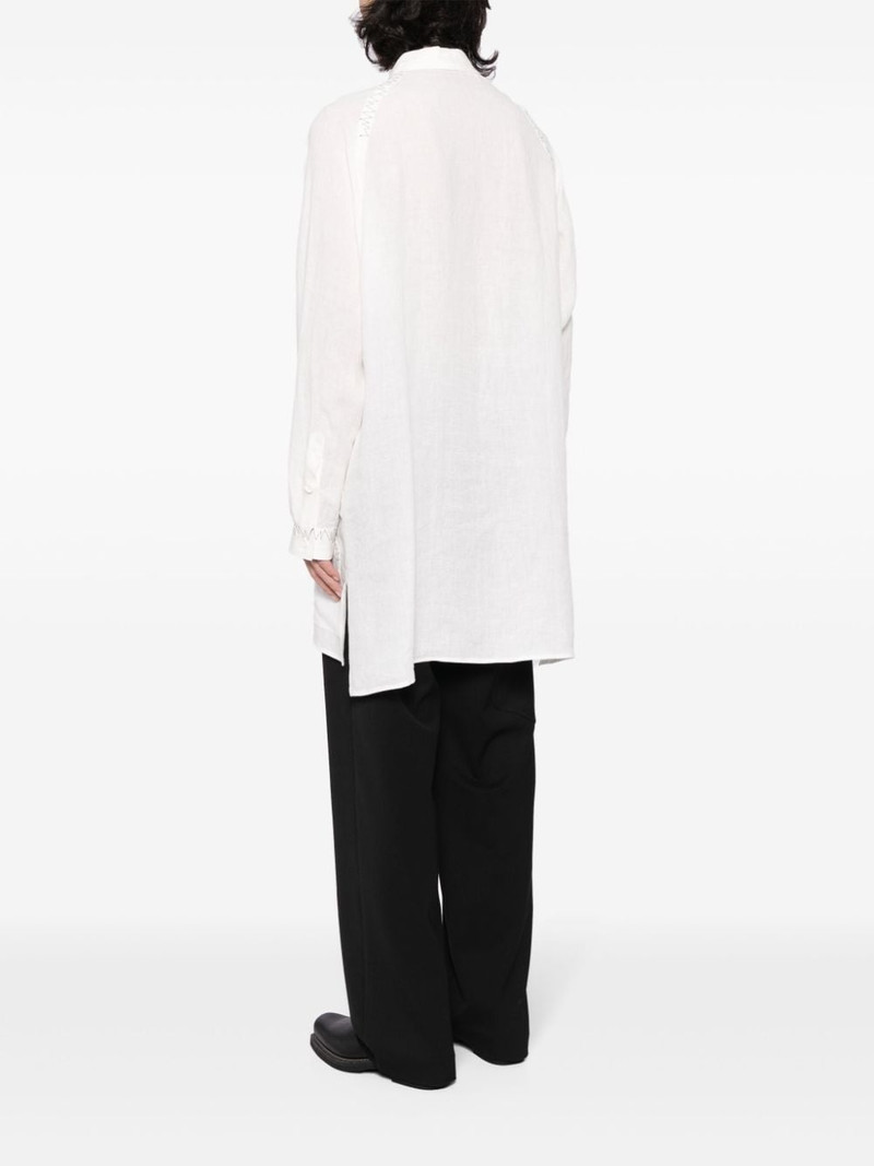 contrast-stitching linen shirt 4