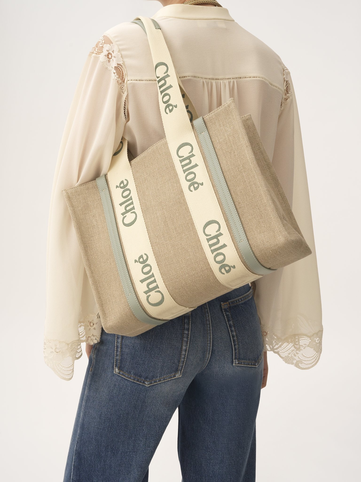 WOODY TOTE BAG IN LINEN - 2
