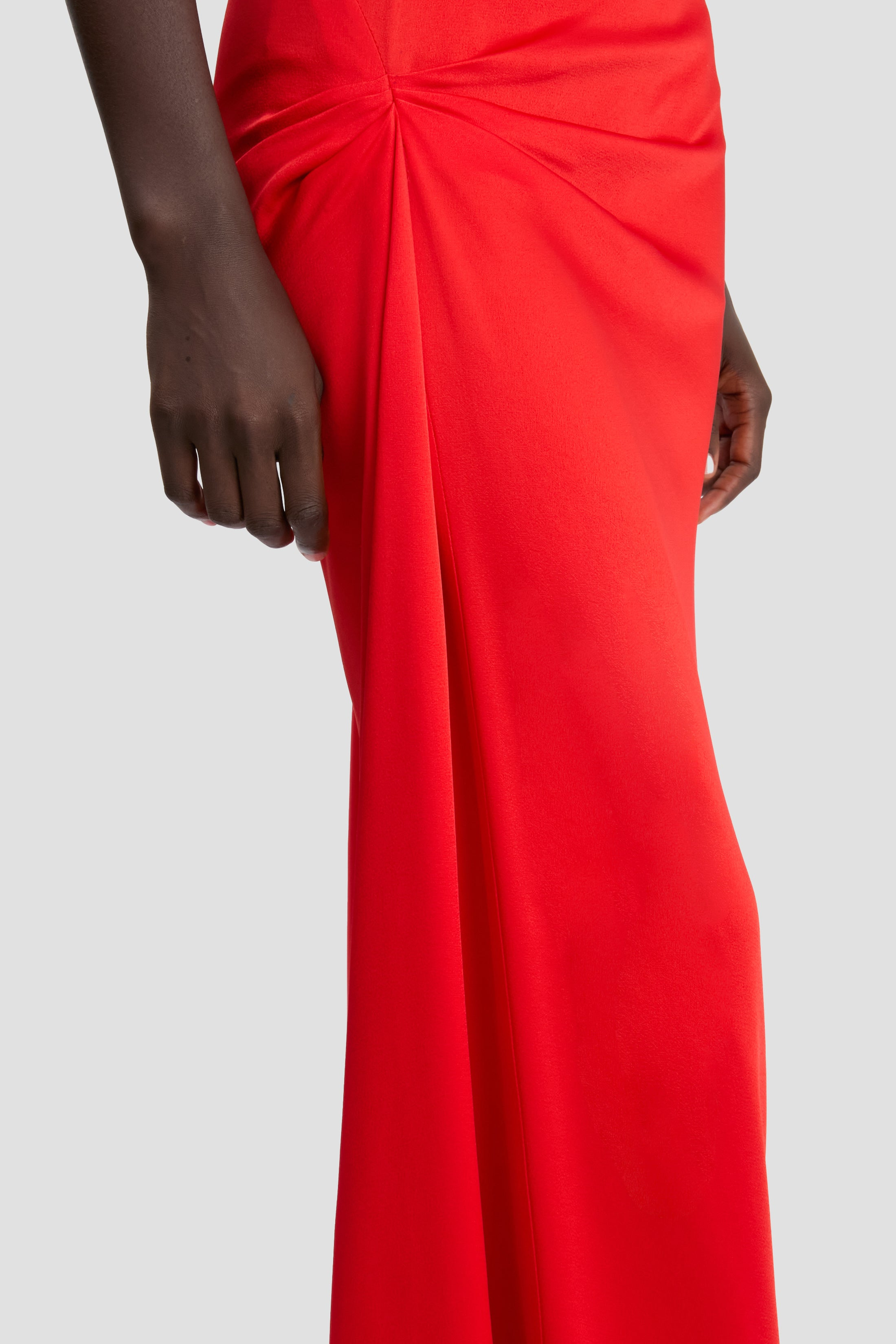 Draped Cap Sleeve Dress In Cayenne - 5