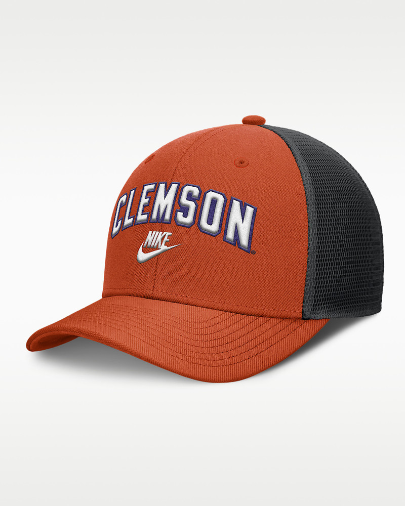 Clemson Legacy Arch Rise Men's Nike Dri-FIT College Trucker Adjustable Hat 1