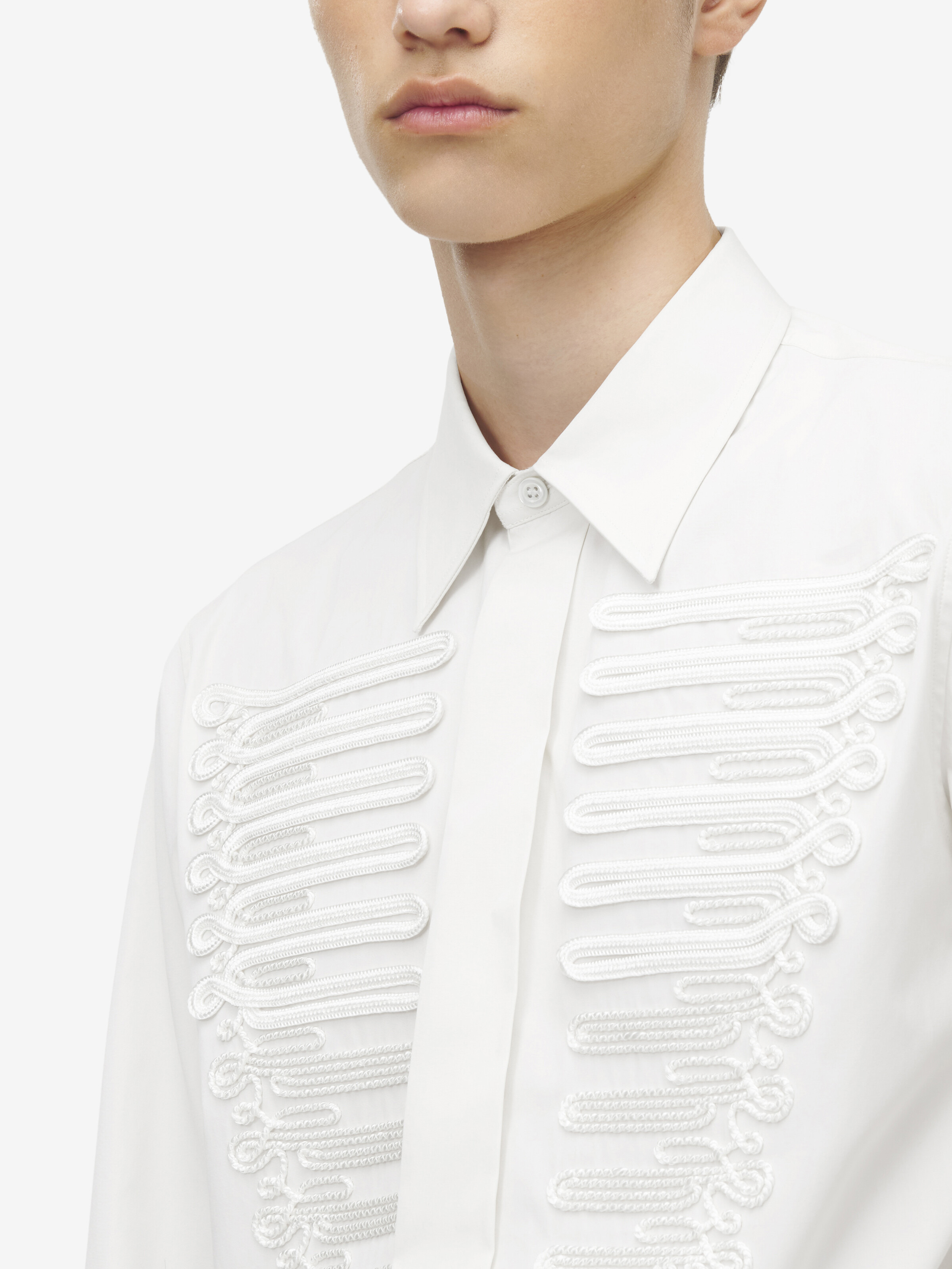 Frogging Detail Poplin Shirt - 6
