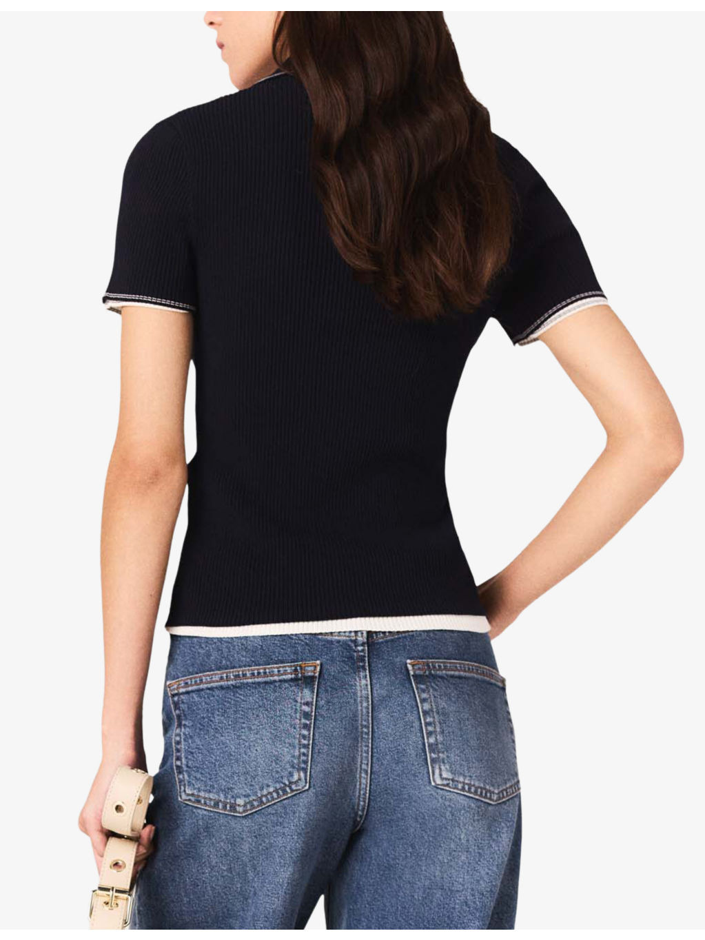 Flap-Pocket Ribbed Stretch-Knit Polo Shirt - 4