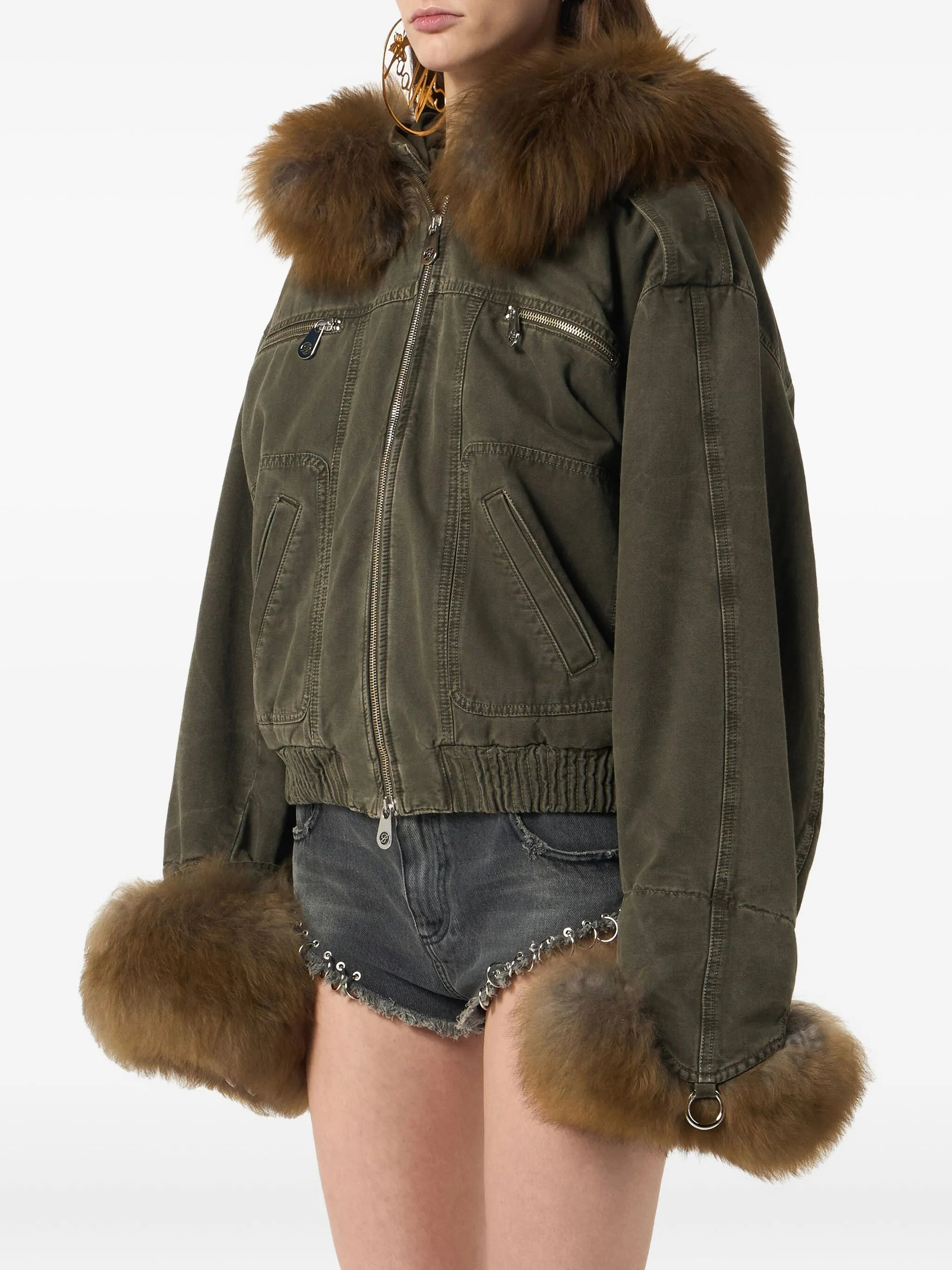 Blumarine Fur-trimmed Bomber Jacket - 5