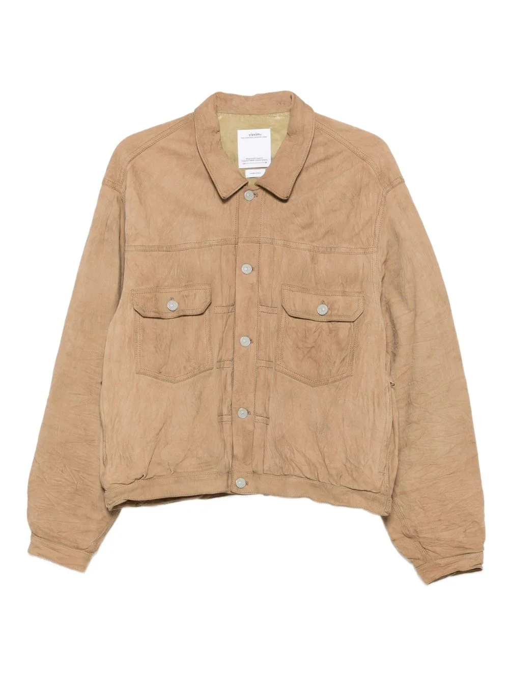 leather shirt jacket - 1