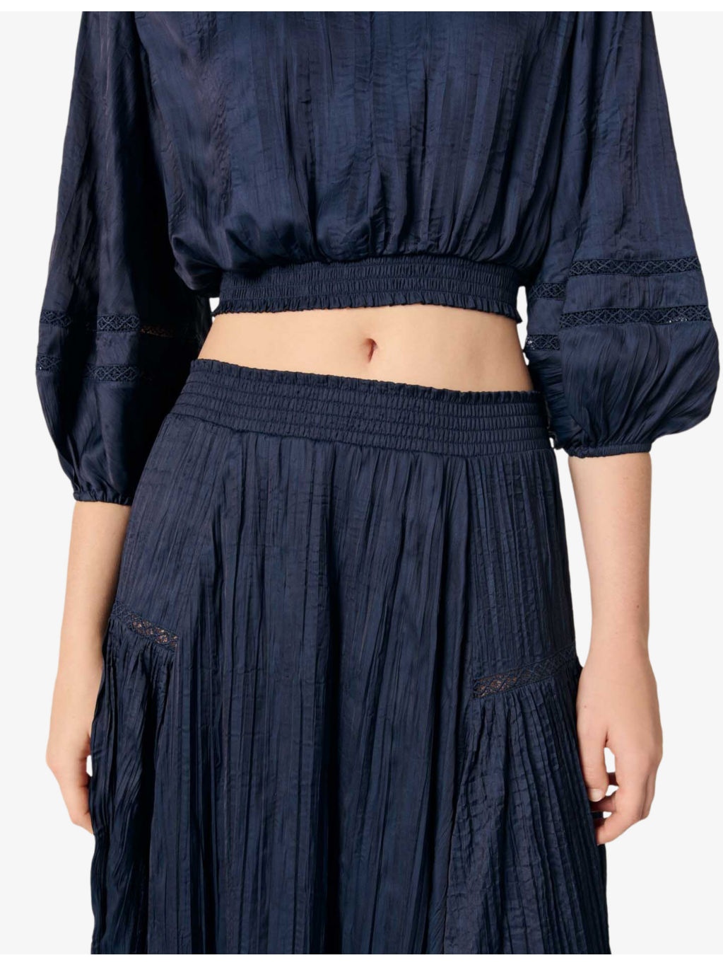 Pleated Asymmetric-Hem Woven Maxi Dress - 5