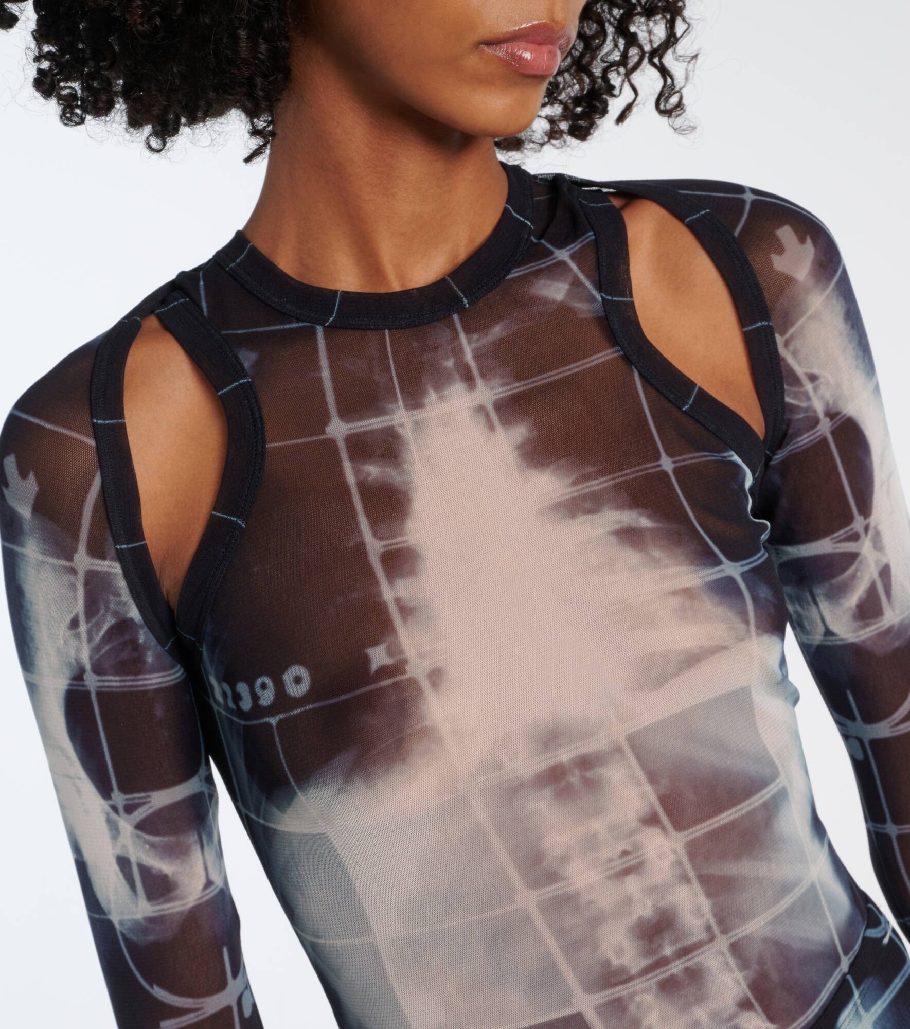 The Black Squeletor semi-sheer mesh shrug - 4