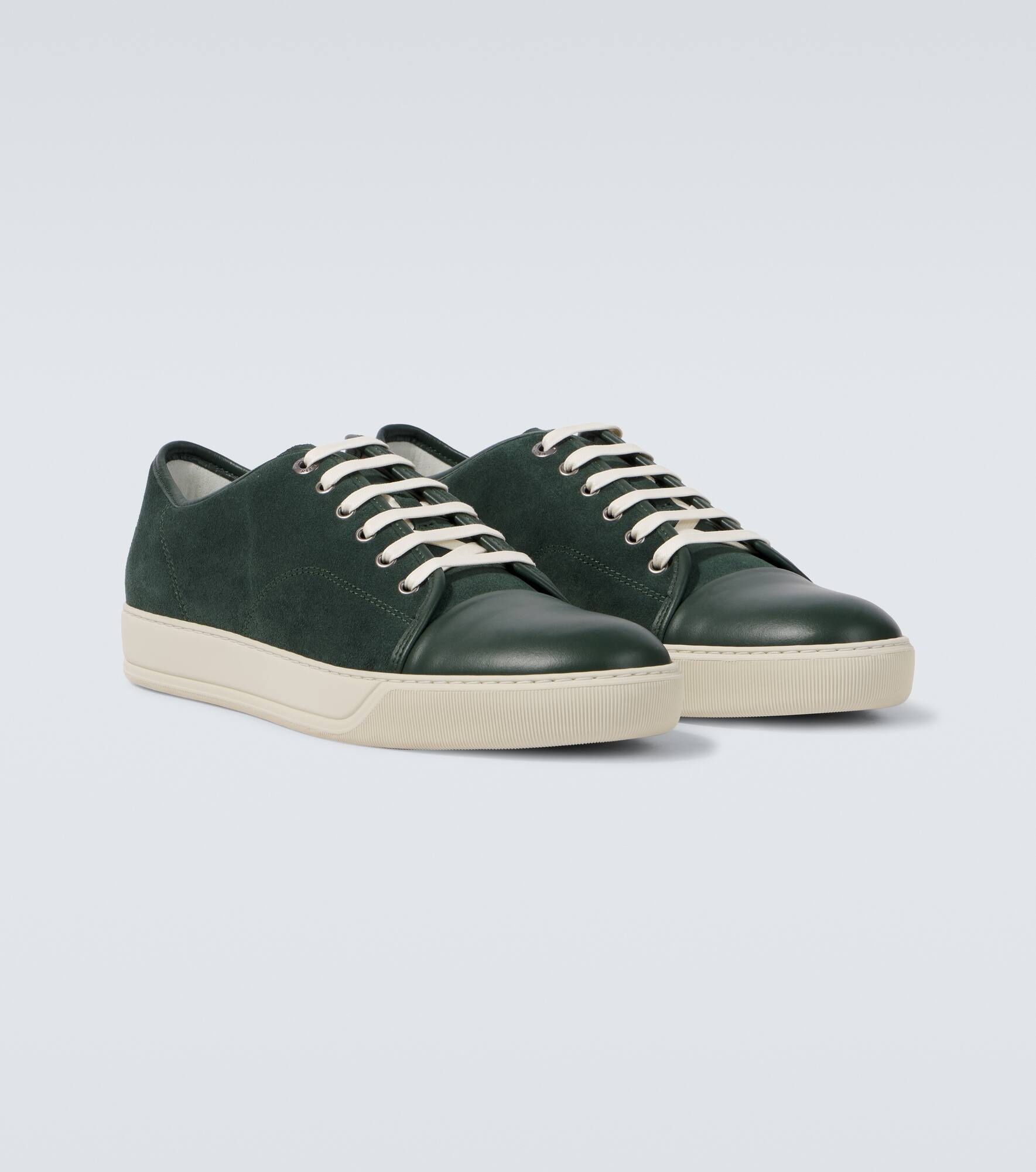 DBB1 leather-trimmed suede sneakers - 5