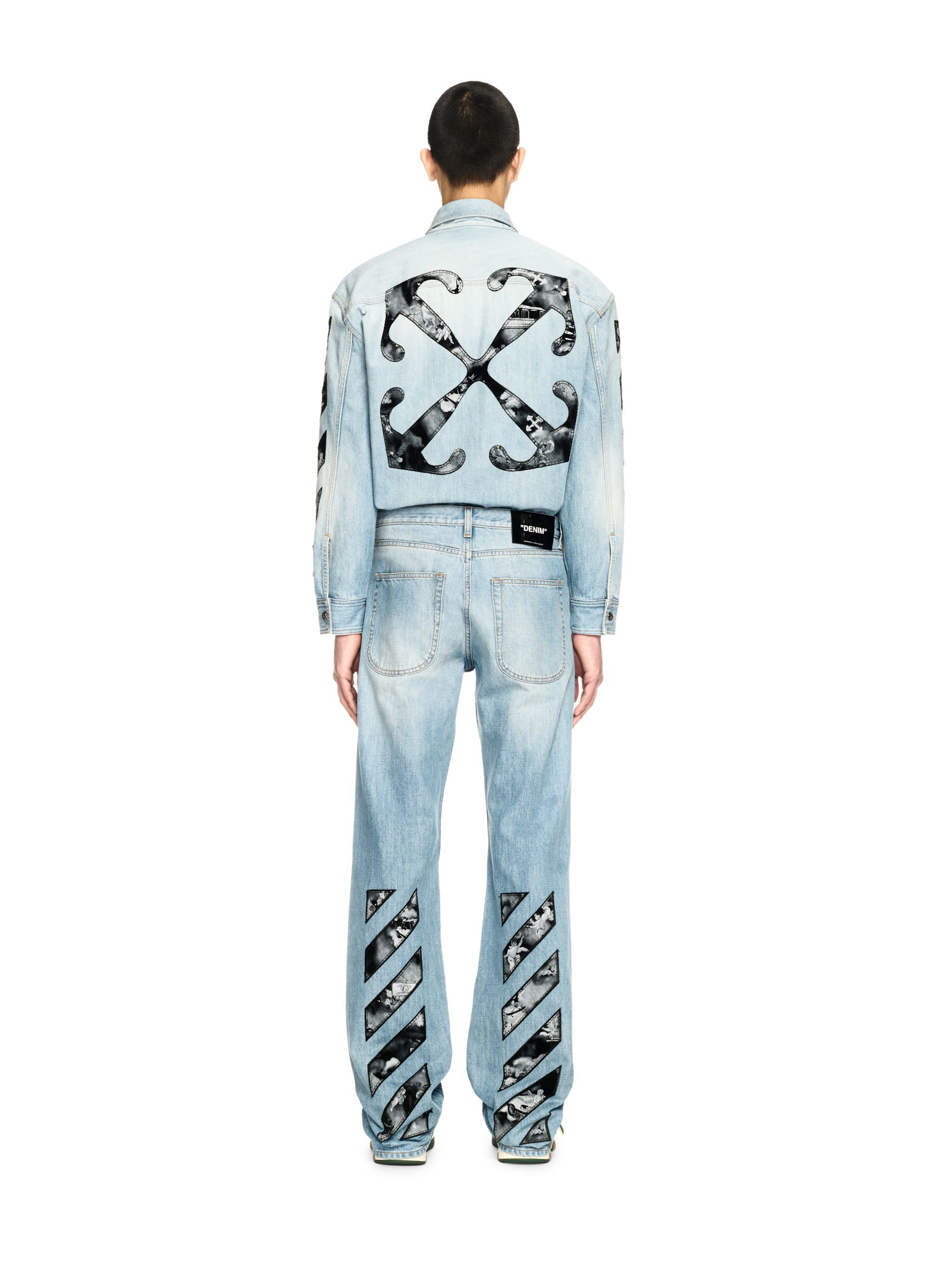 Blue Diagonal Fresco Jeans - 4