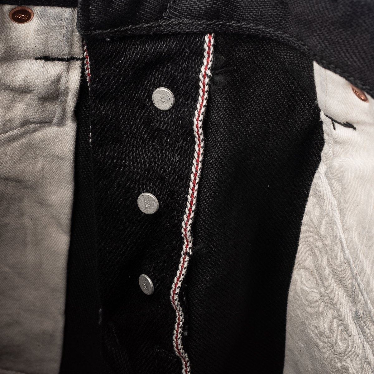 IH-634S-SBG 21oz Selvedge Denim Straight Cut Jeans -  Superblack (Fades To Grey) - 11