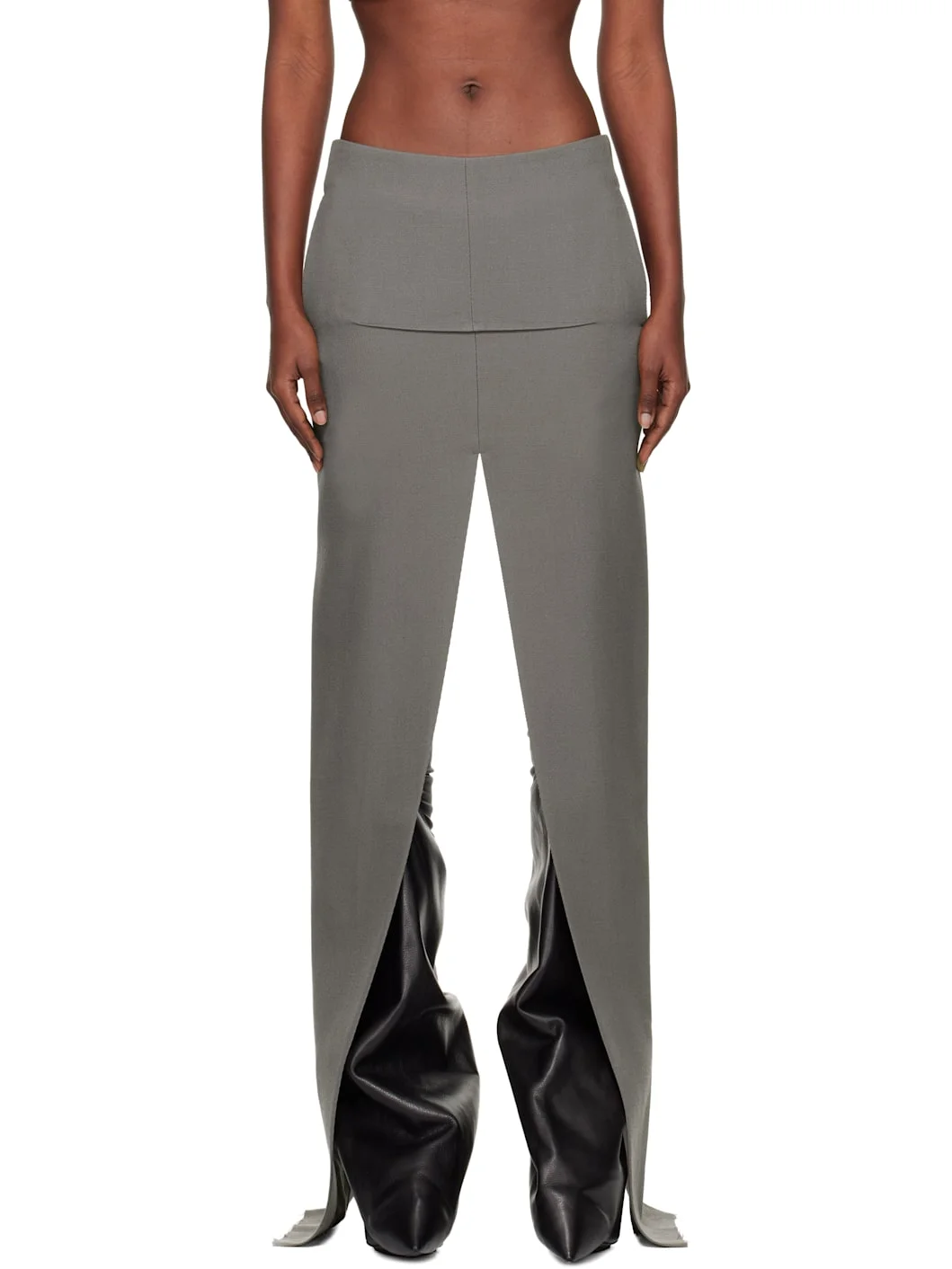 Gray Concordians Sliced Maxi Skirt - 1