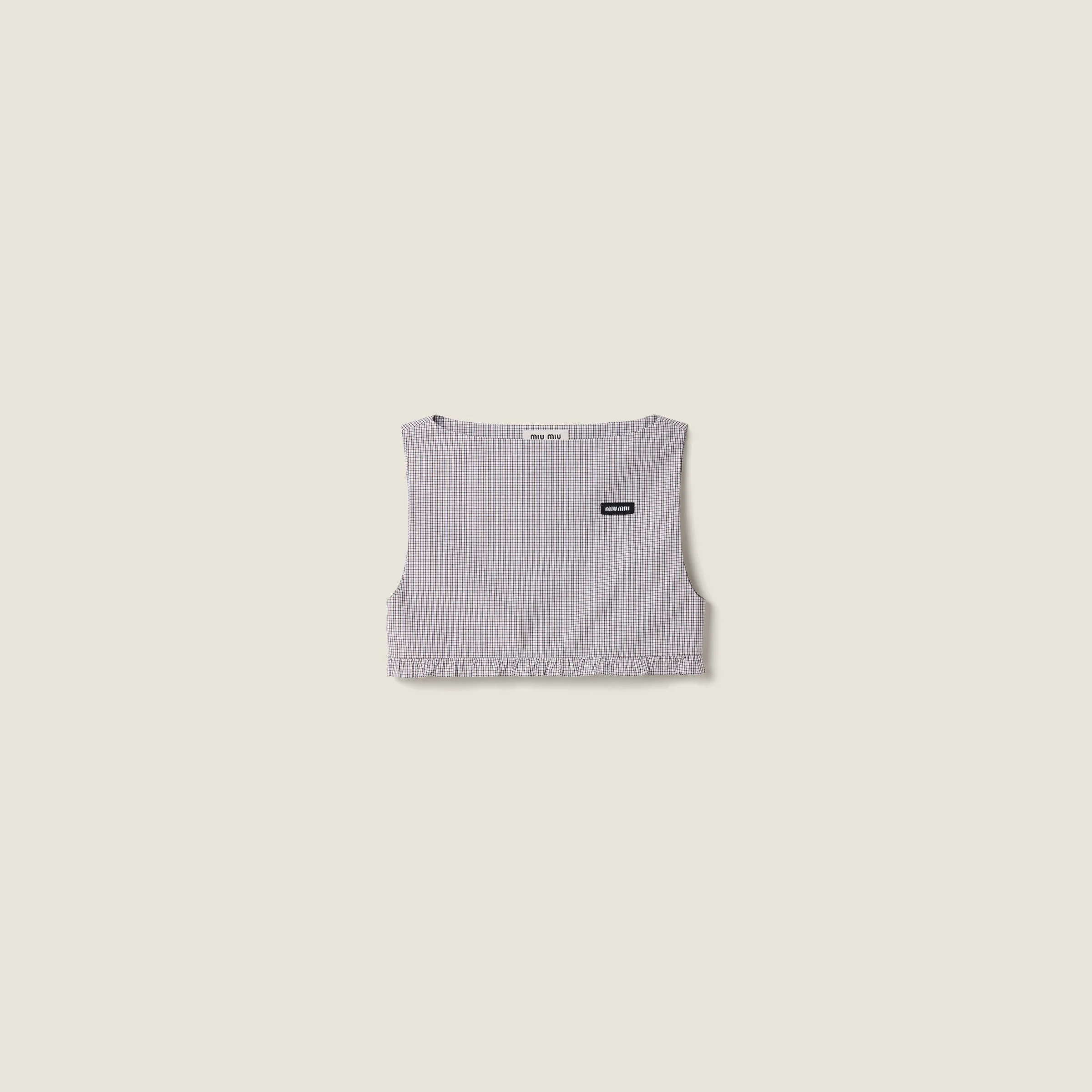 Checked poplin crop top - 1