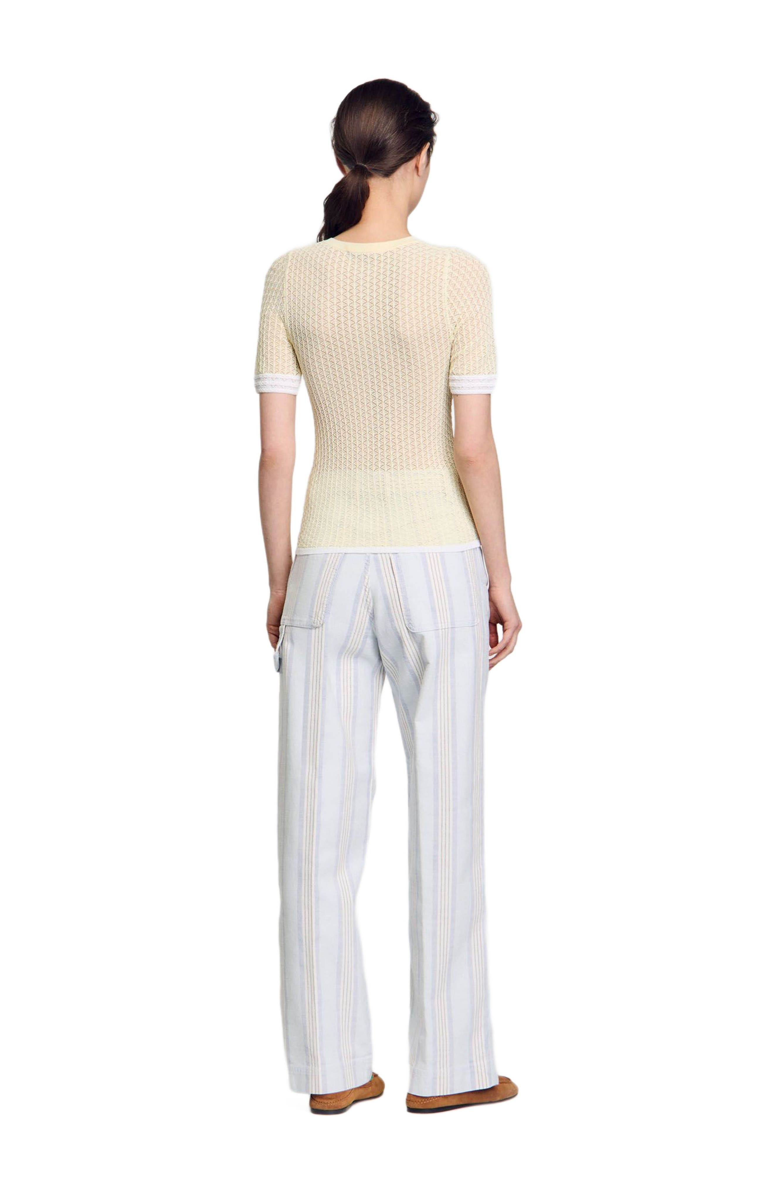 SANDRO Short-sleeved sweater in Light Yellow at Nordstrom - 2