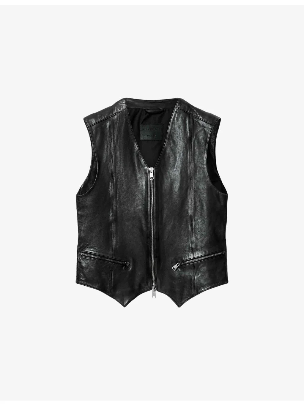 Davies Zip-Up Leather Waistcoat - 1