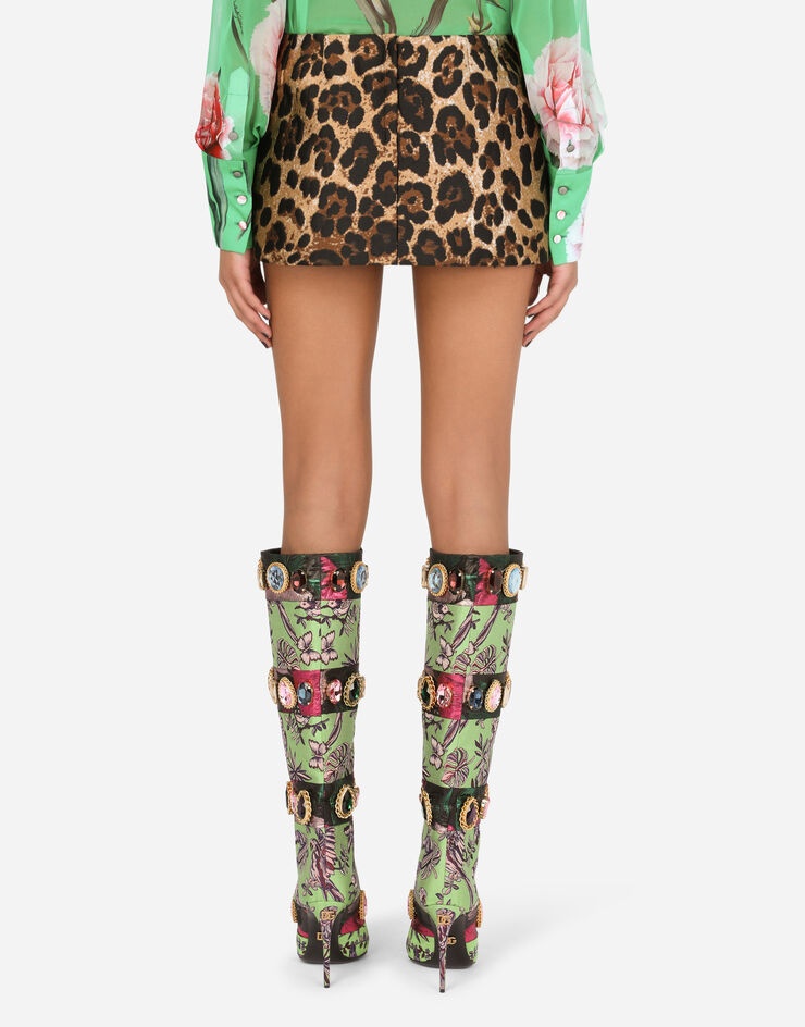 Leopard-design jacquard miniskirt - 2