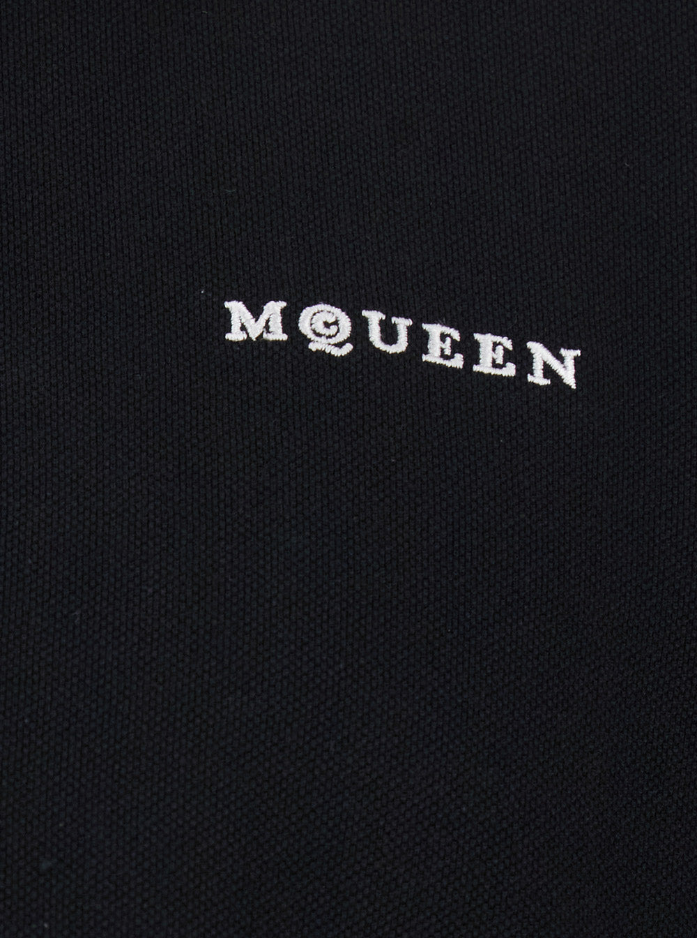 Alexander Mcqueen Men Black Polo Shirt With Classic Collar And Logo Lettering Embroidery On The Fron - 3
