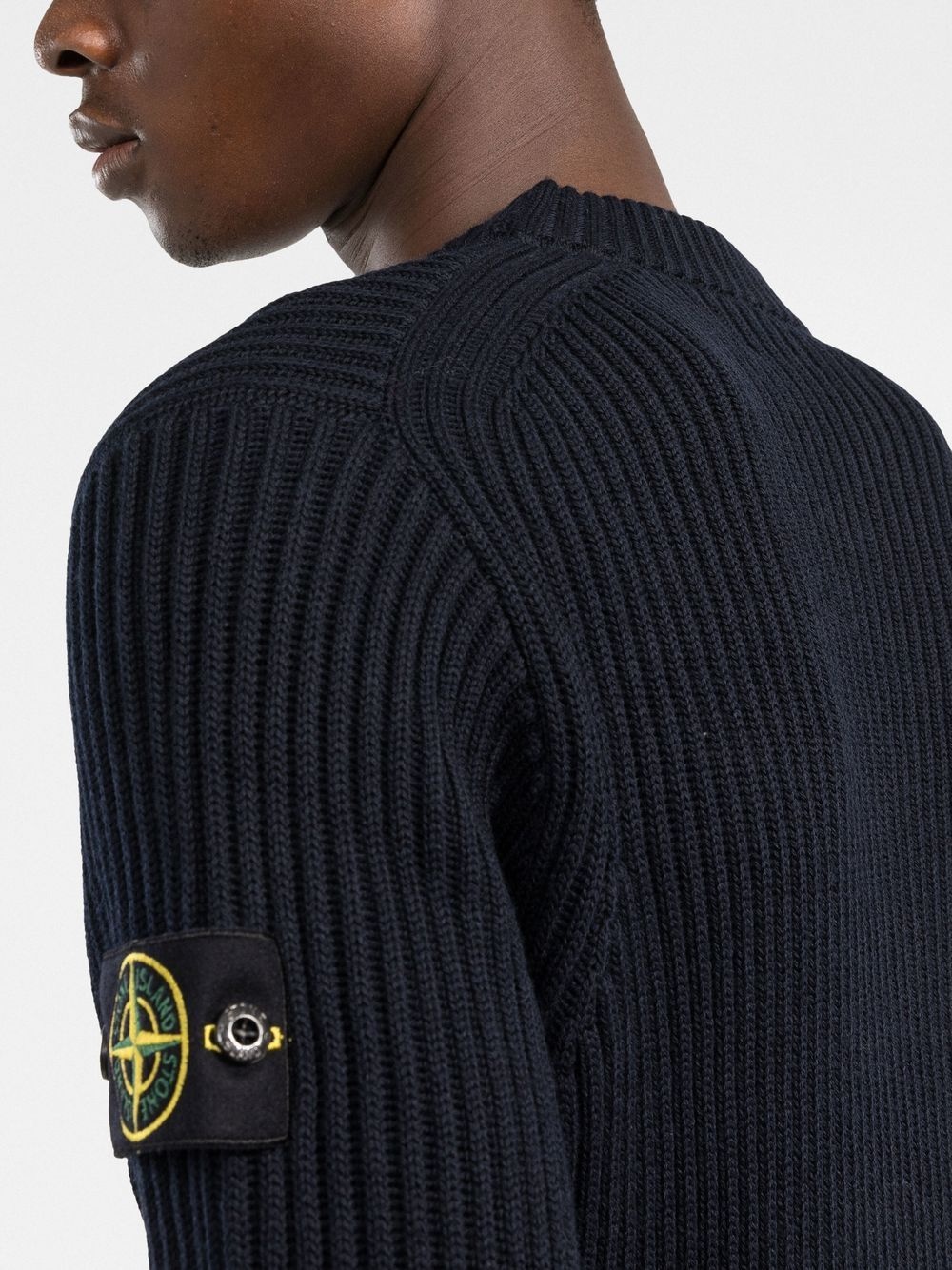 logo patch ribbed jumper - 5