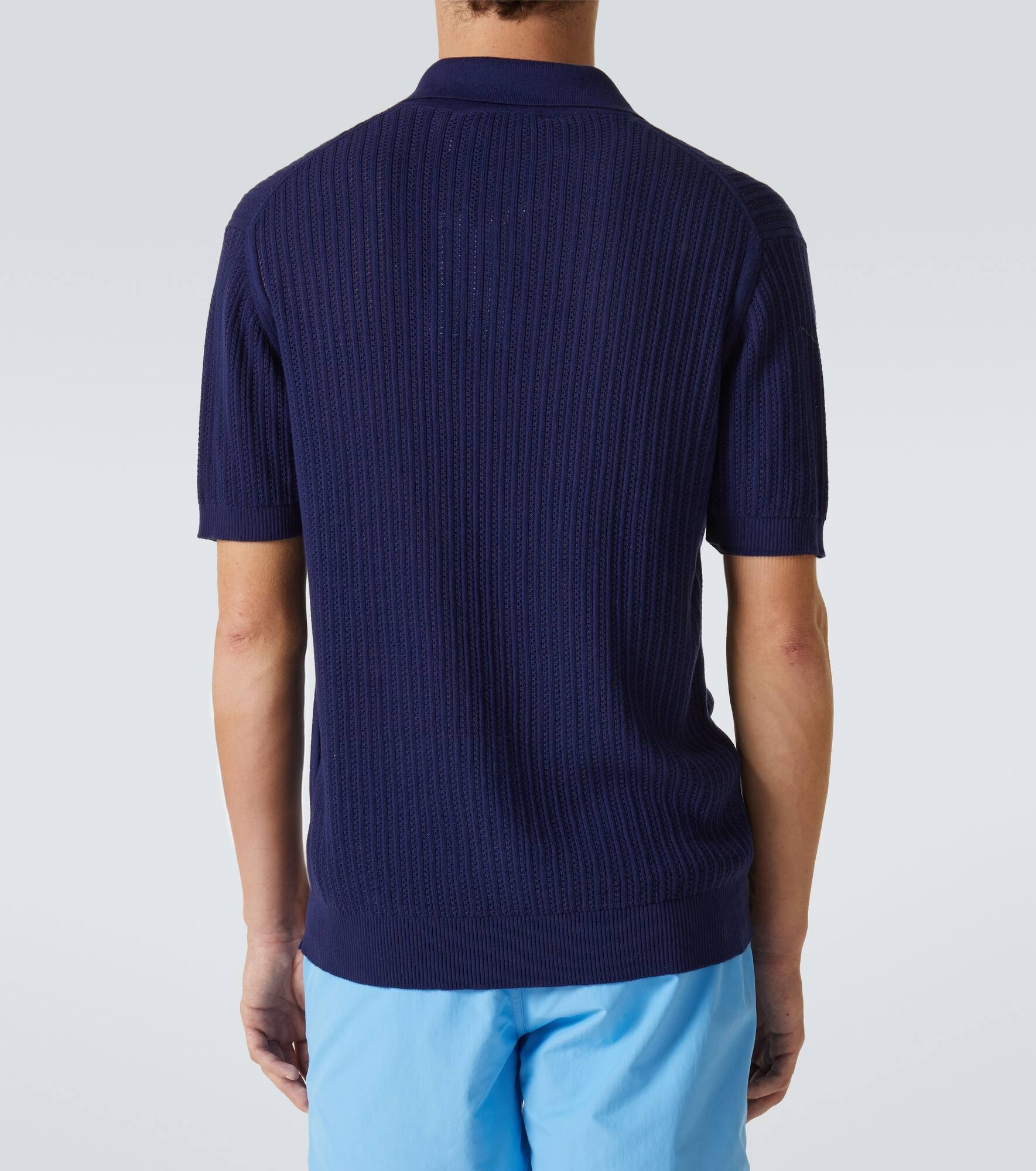 Rino cotton ribbed-knit polo shirt - 4