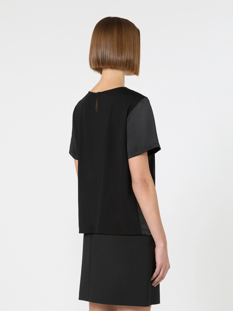 ZONA Satin and jersey T-shirt - BLACK 4